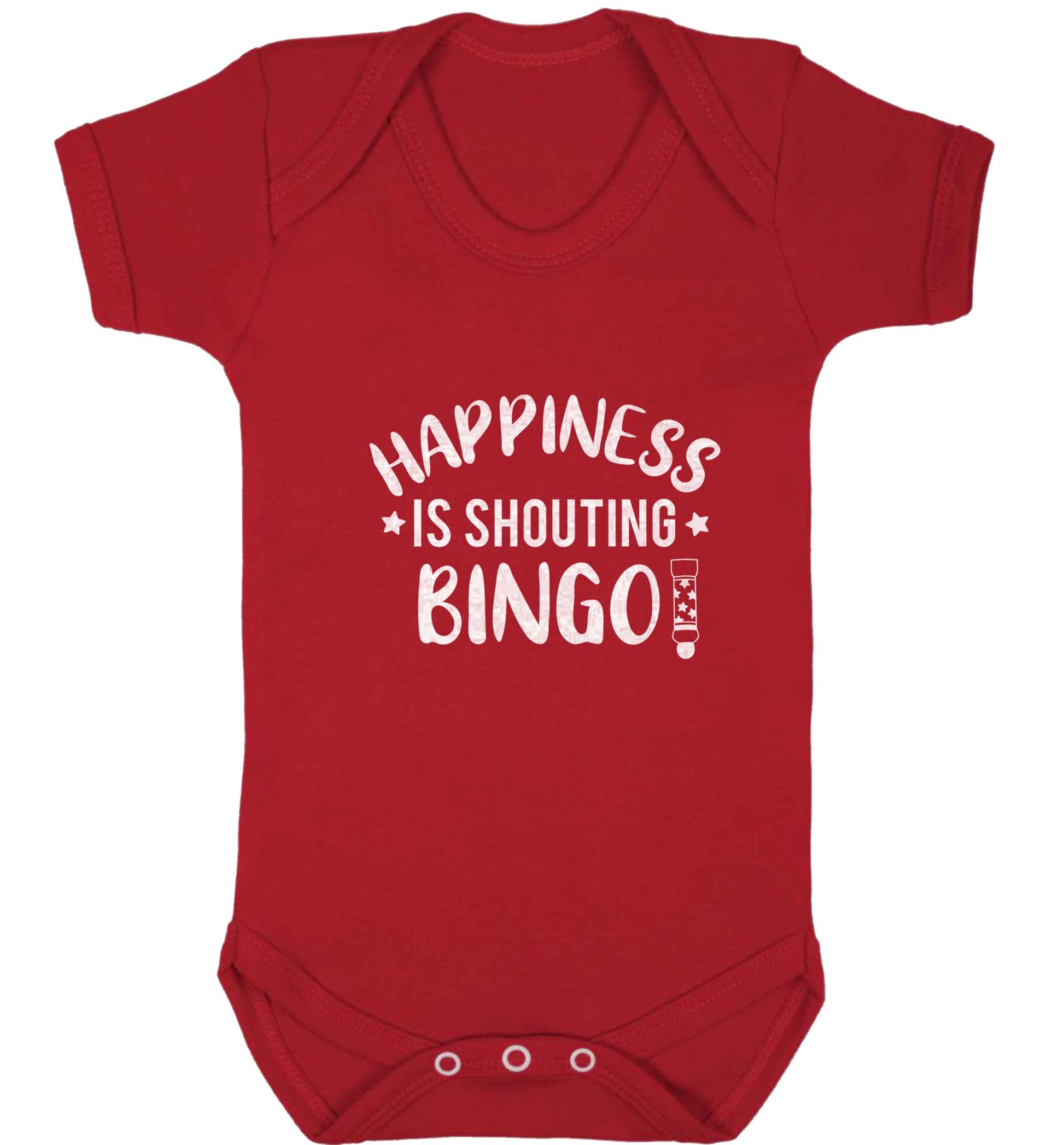 Happiness is shouting bingo! baby vest red 18-24 months