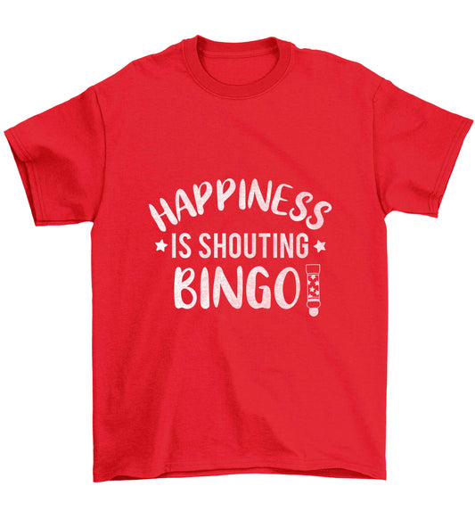 Happiness is shouting bingo! Children's red Tshirt 12-13 Years