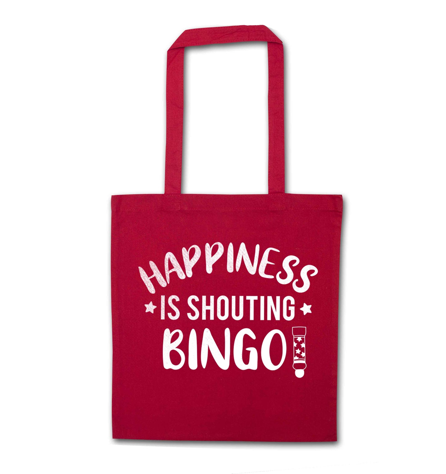 Happiness is shouting bingo! red tote bag