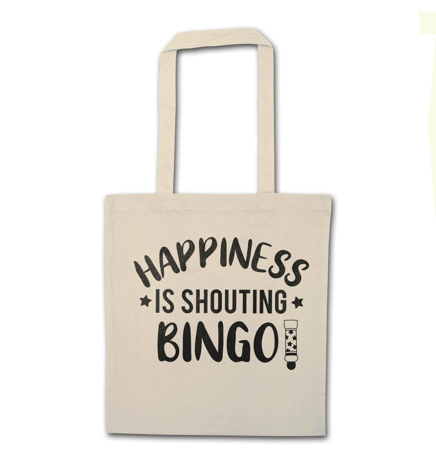 Happiness is shouting bingo! natural tote bag
