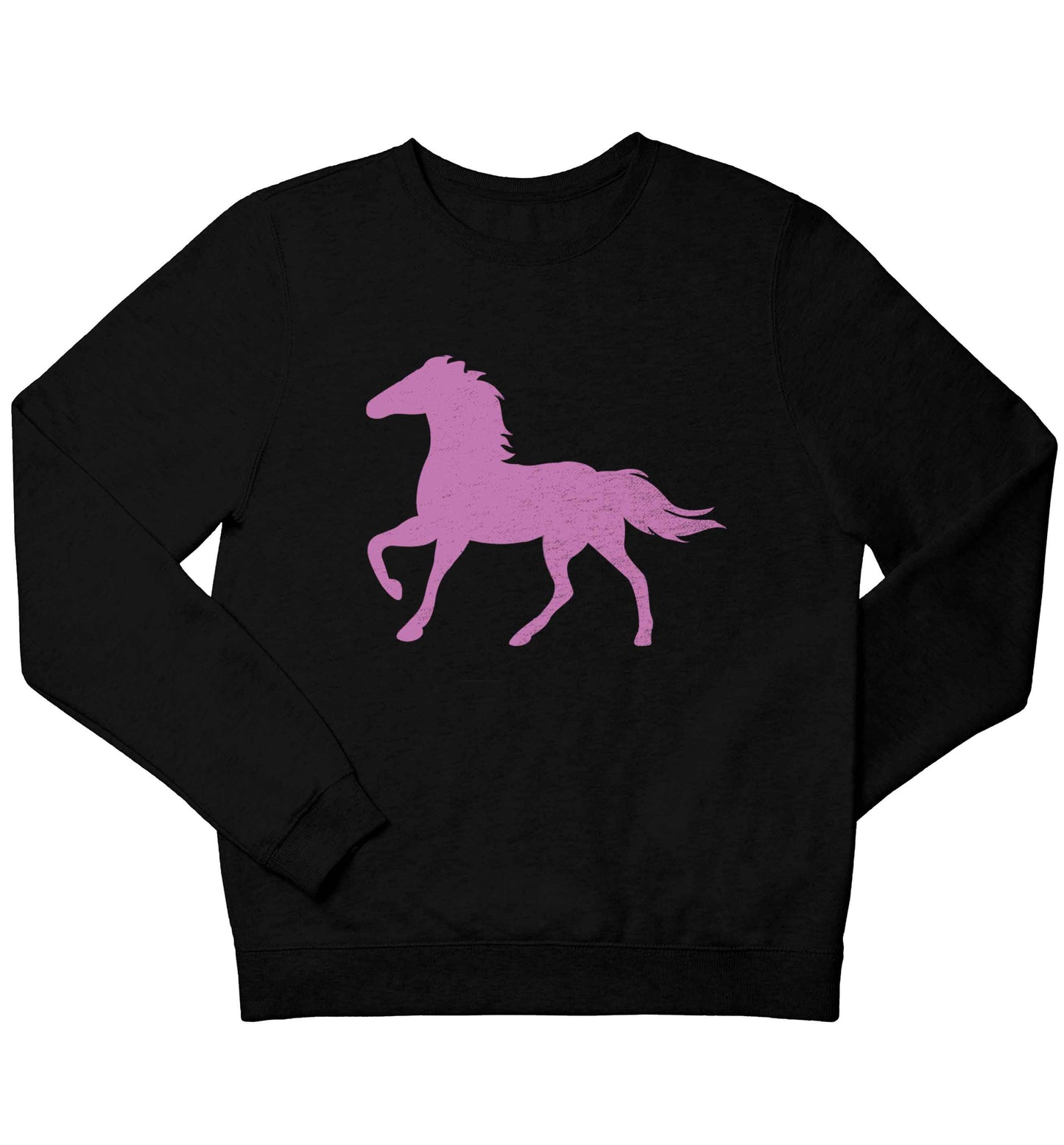 Pink horse children's black sweater 12-13 Years