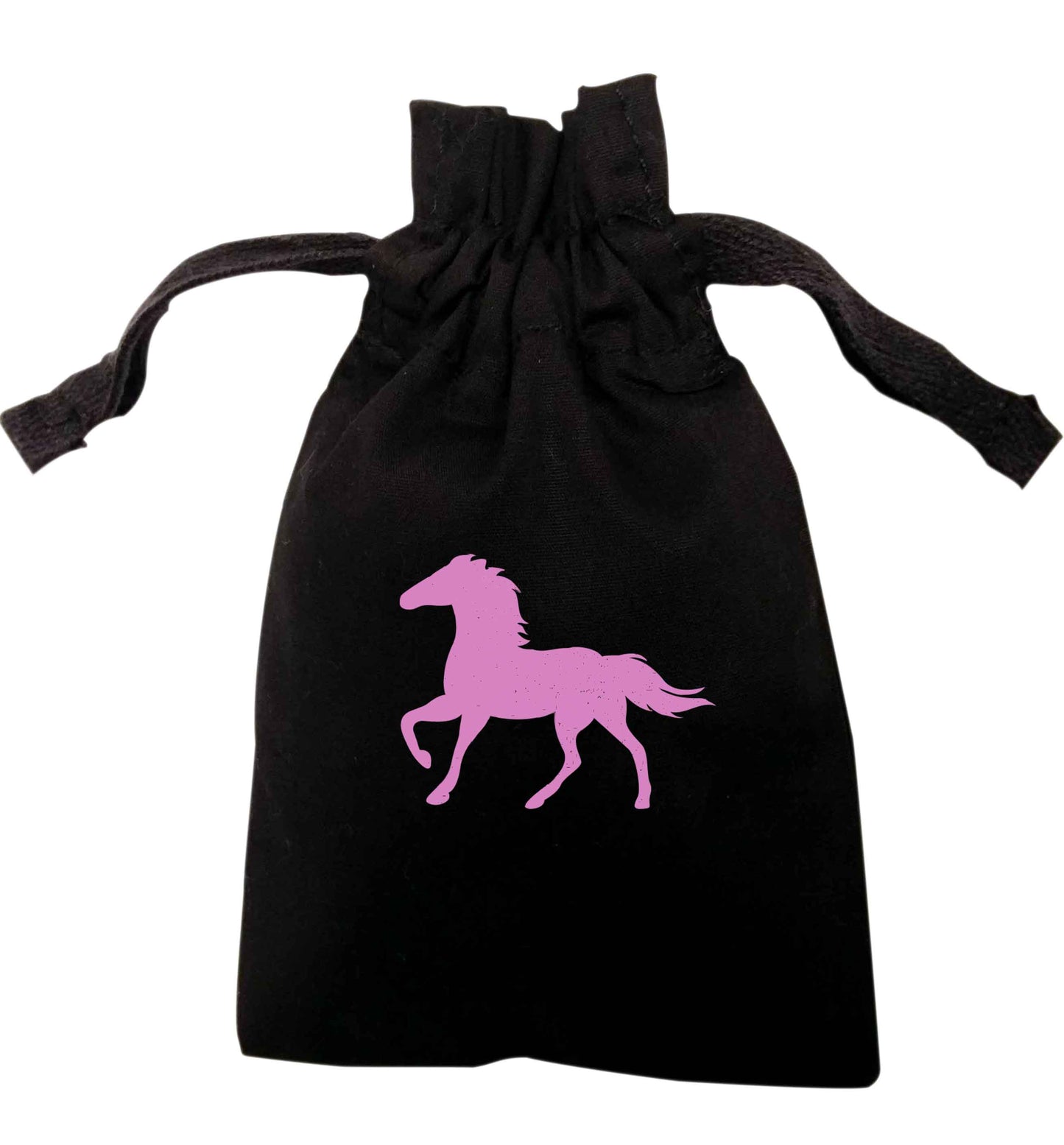 Pink horse | XS - L | Pouch / Drawstring bag / Sack | Organic Cotton | Bulk discounts available!