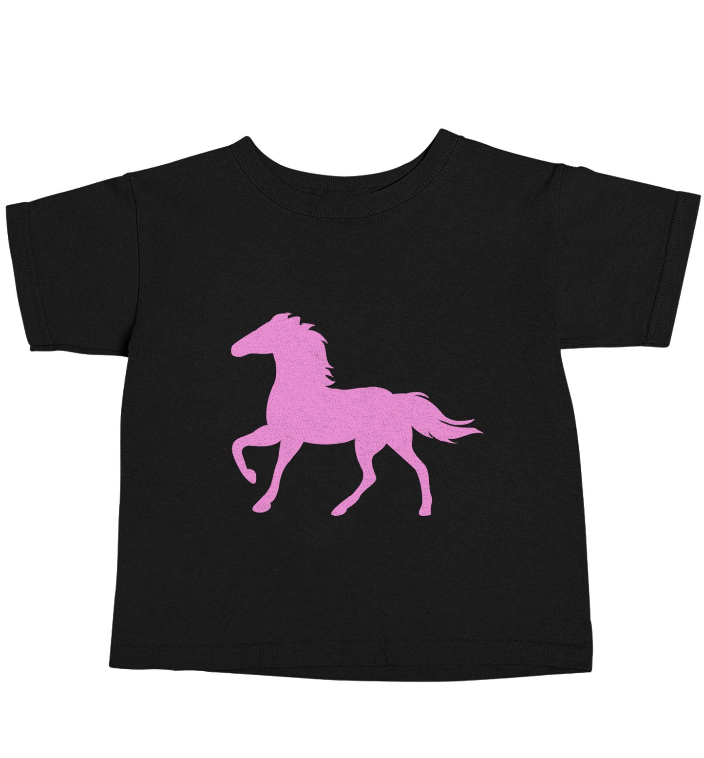 Pink horse Black baby toddler Tshirt 2 years