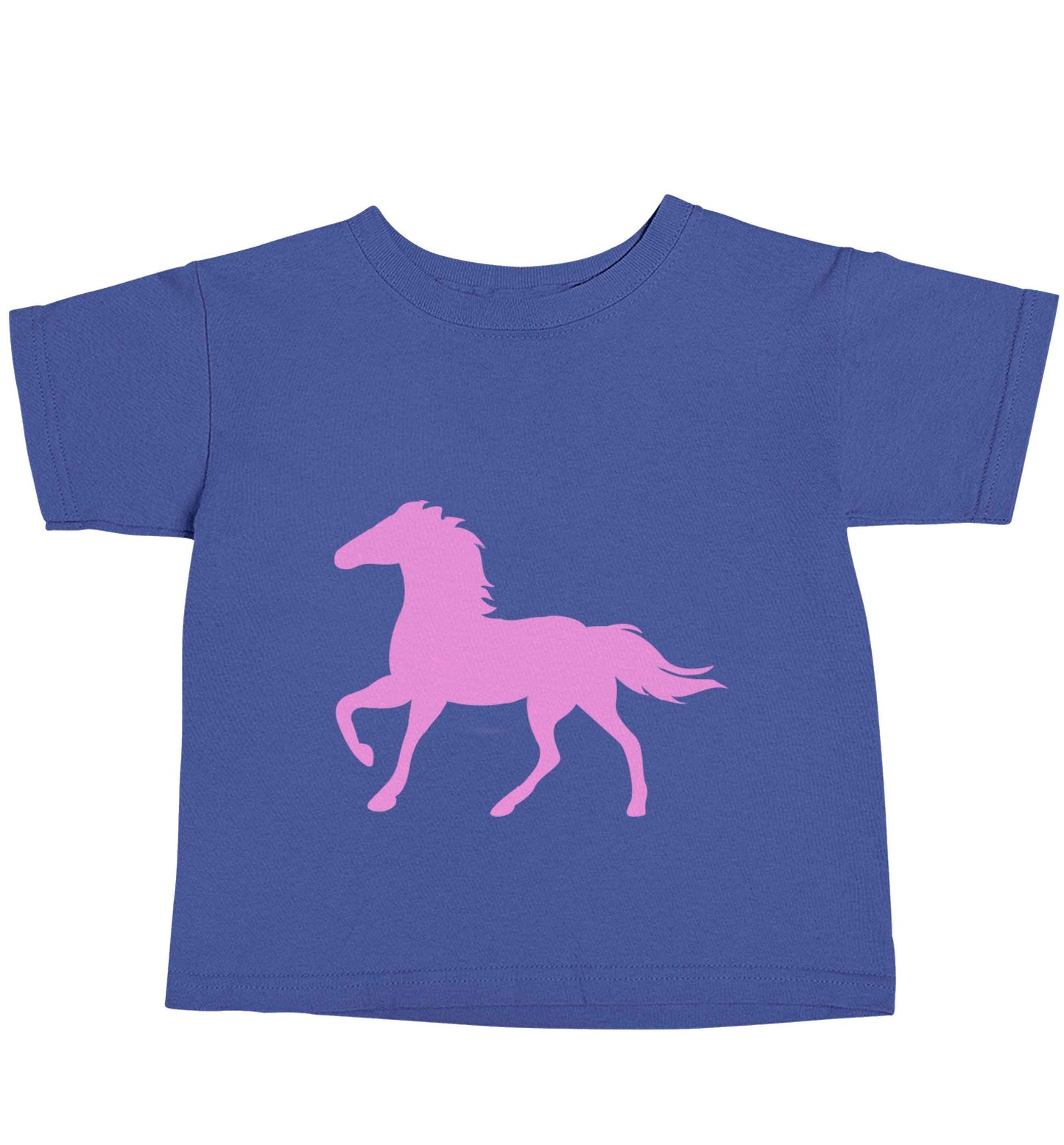 Pink horse blue baby toddler Tshirt 2 Years