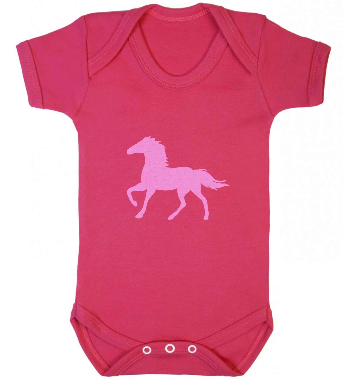 Pink horse baby vest dark pink 18-24 months