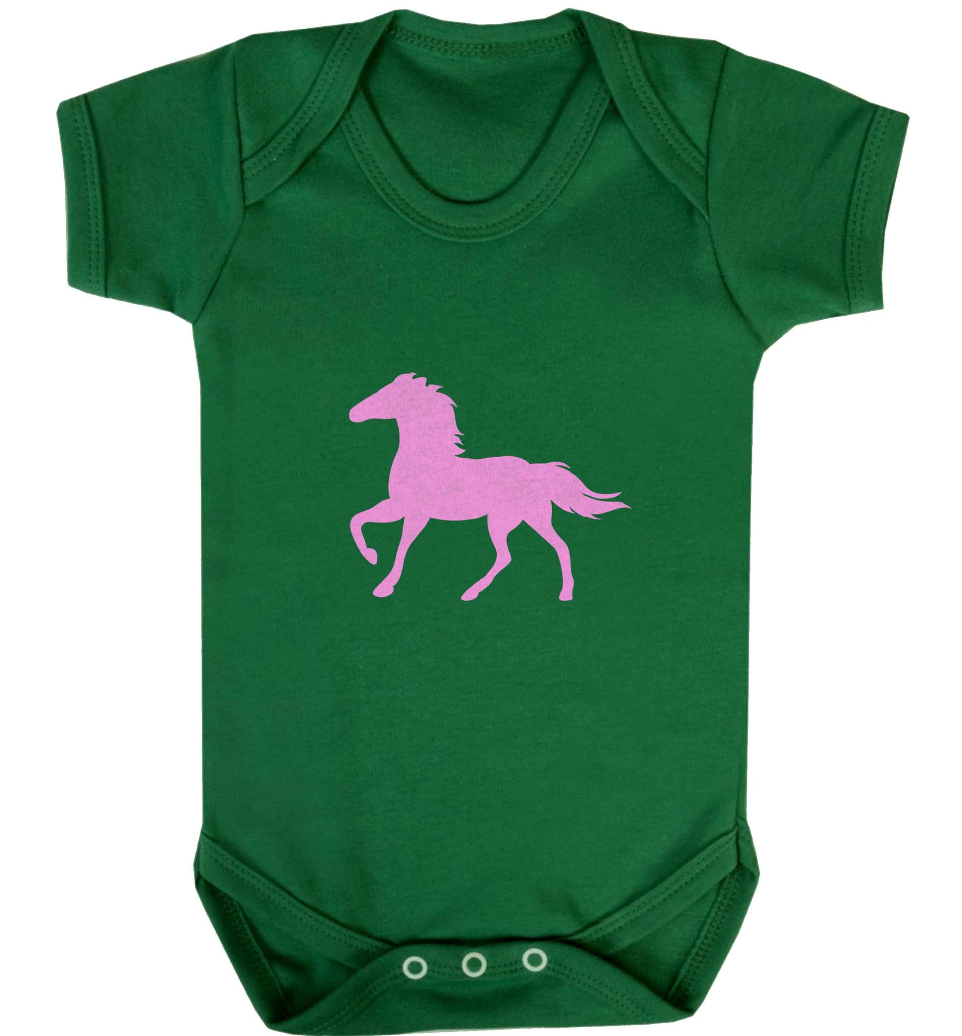 Pink horse baby vest green 18-24 months