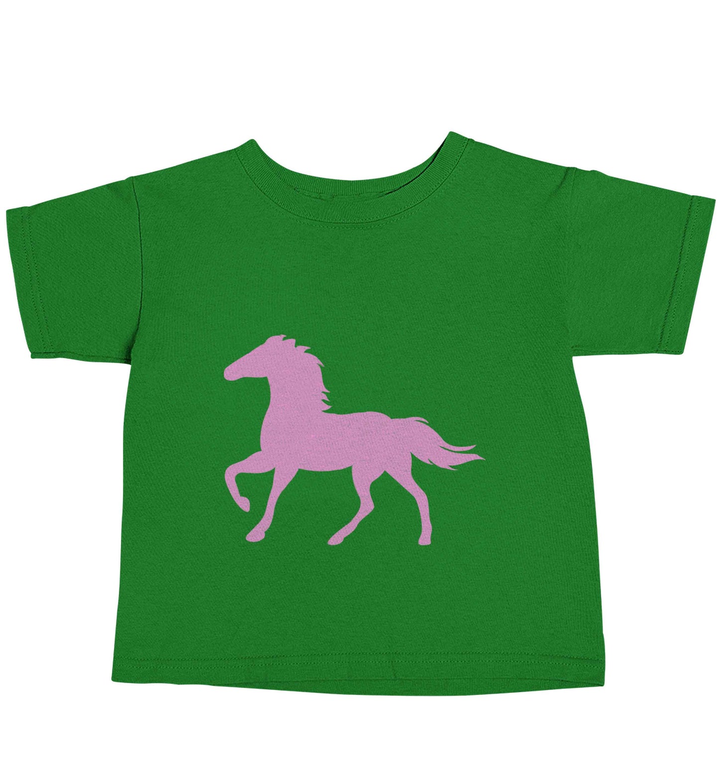 Pink horse green baby toddler Tshirt 2 Years