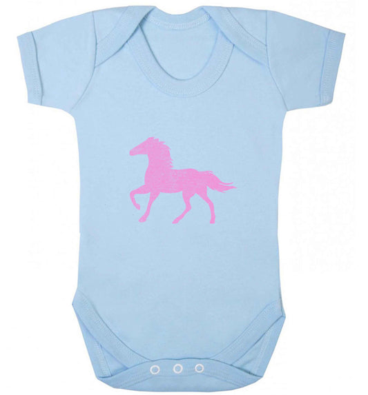 Pink horse baby vest pale blue 18-24 months