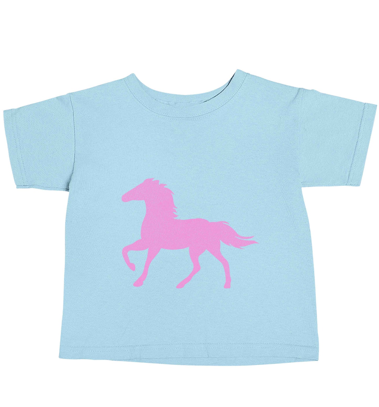 Pink horse light blue baby toddler Tshirt 2 Years