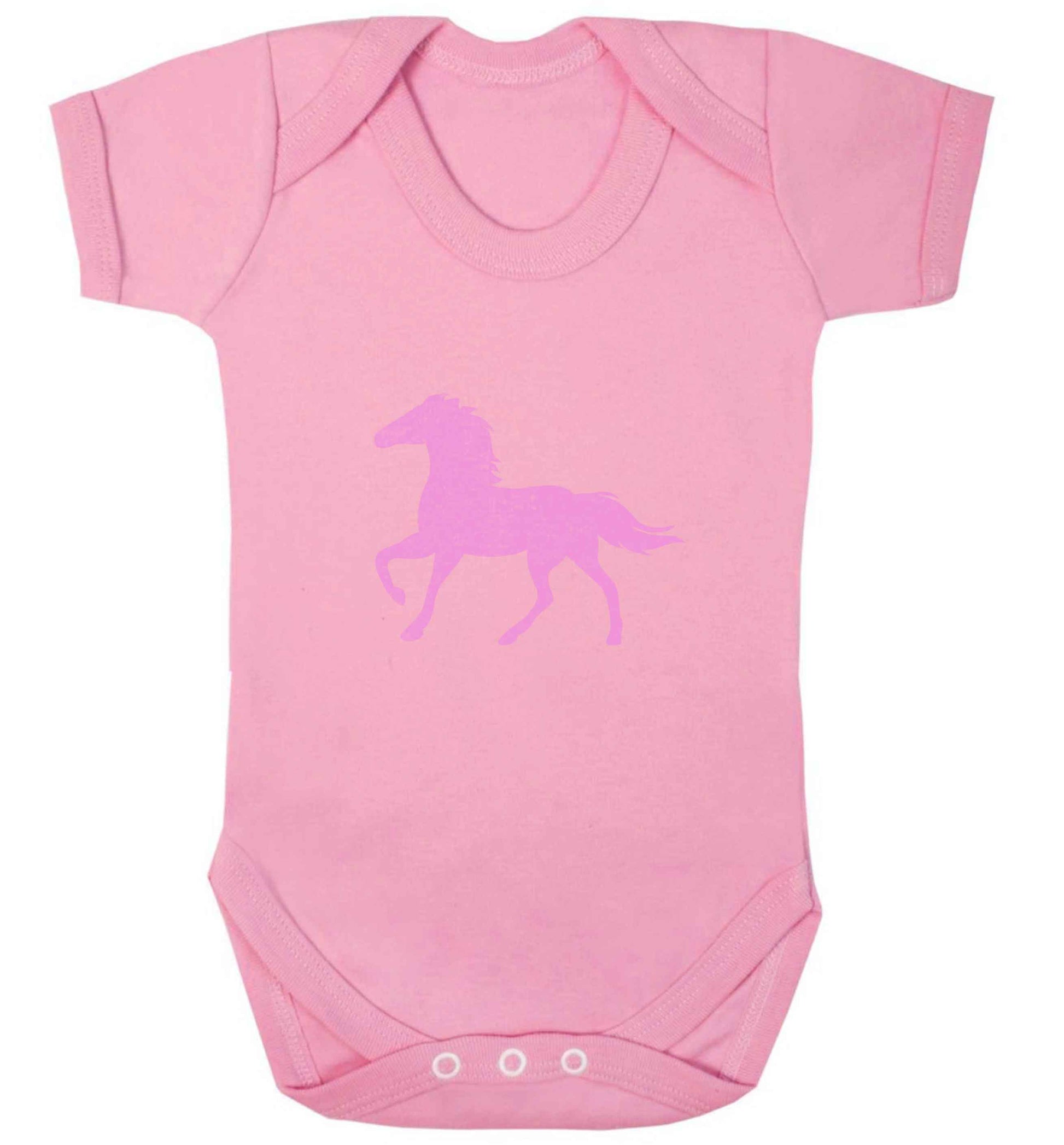 Pink horse baby vest pale pink 18-24 months
