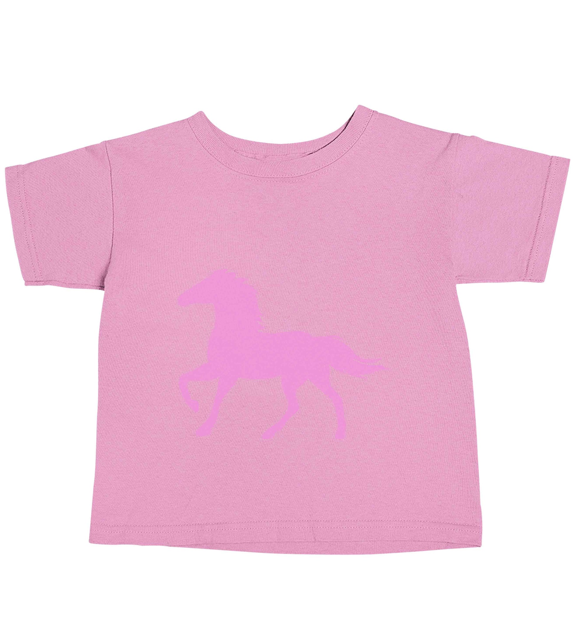 Pink horse light pink baby toddler Tshirt 2 Years