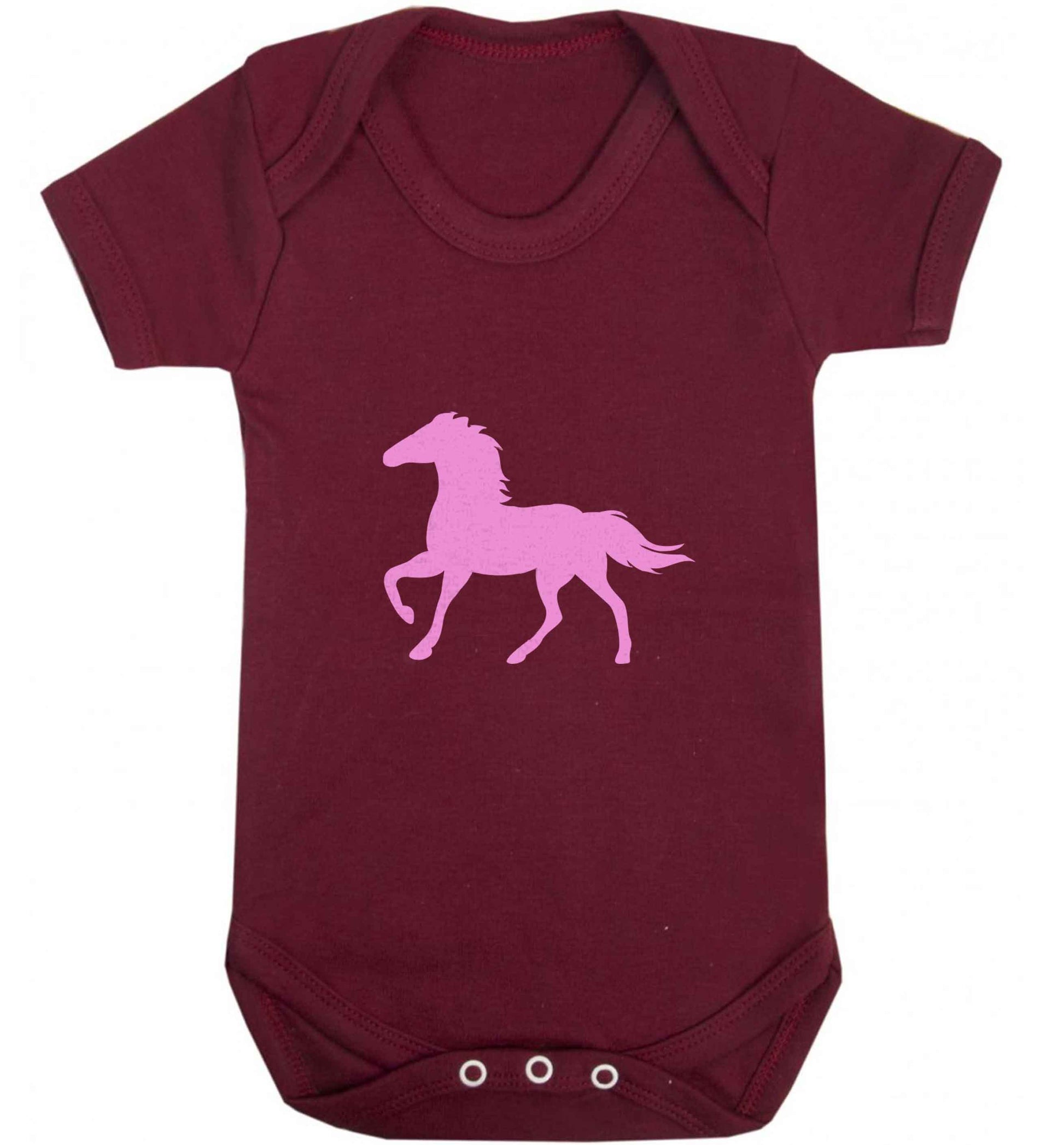 Pink horse baby vest maroon 18-24 months