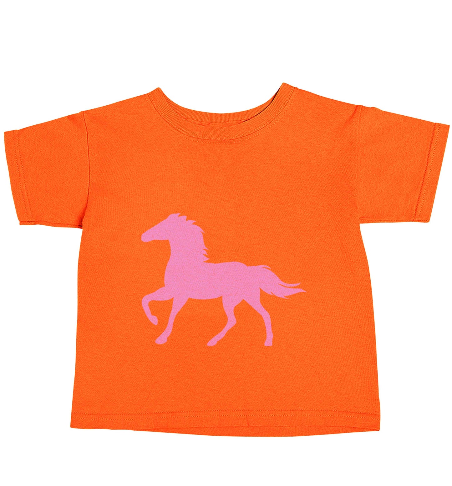 Pink horse orange baby toddler Tshirt 2 Years