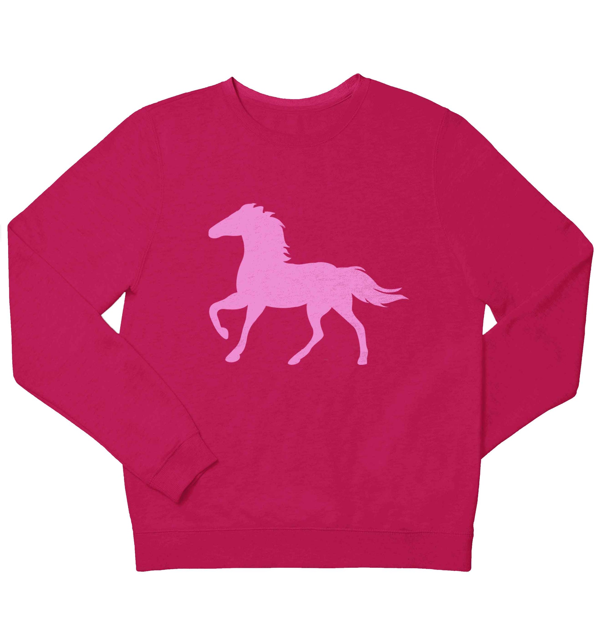 Pink horse children's pink sweater 12-13 Years