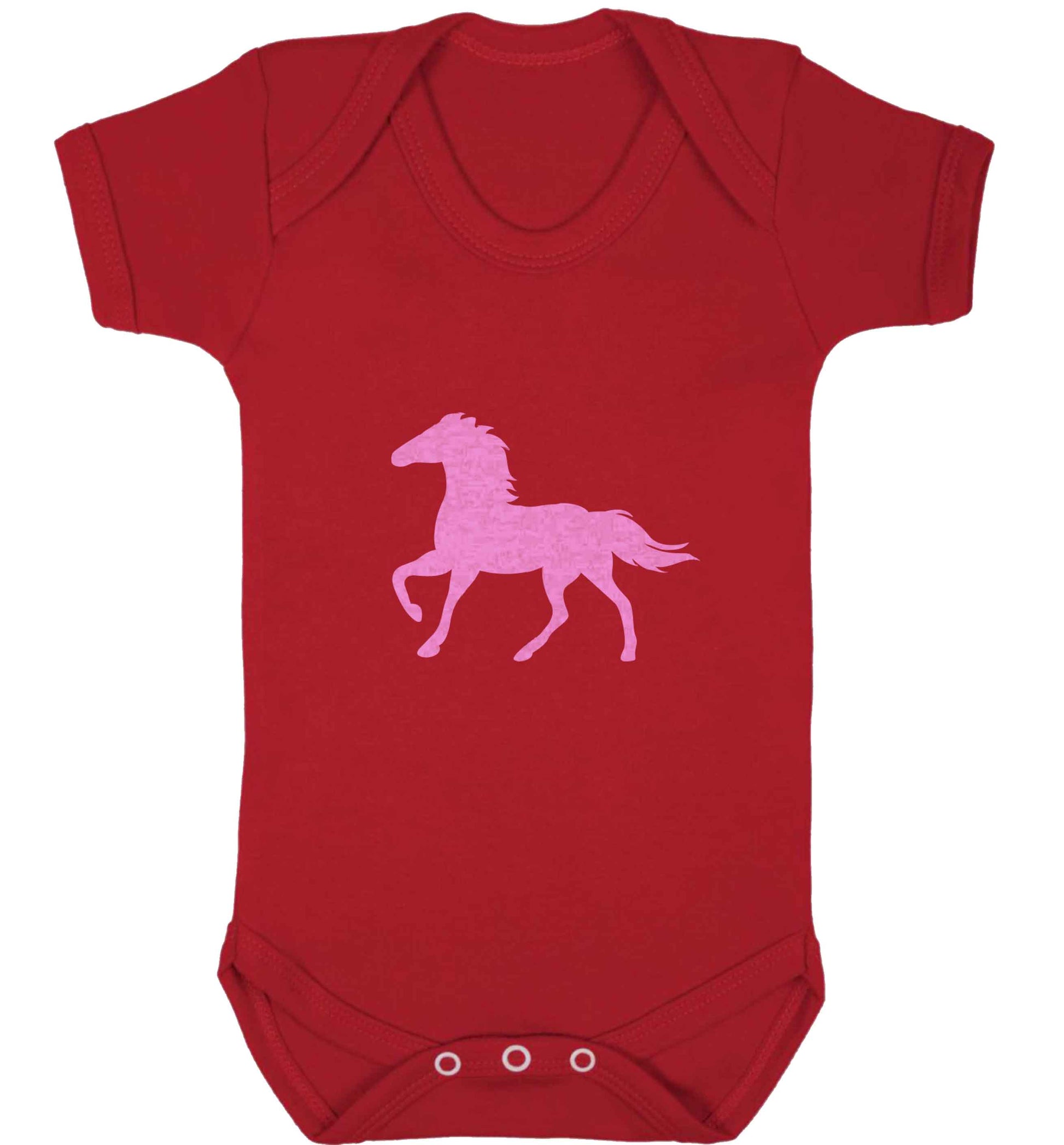 Pink horse baby vest red 18-24 months