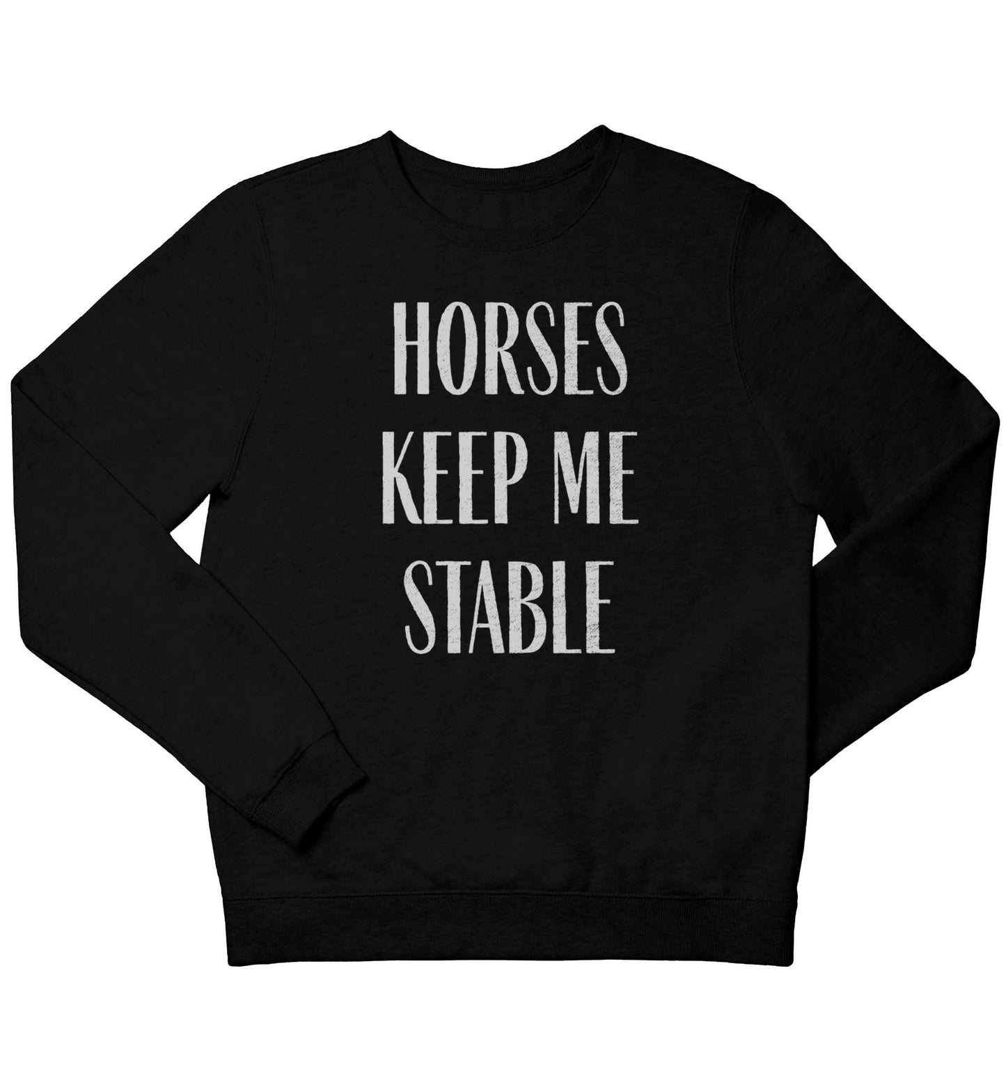Horses keep me stable children's black sweater 12-13 Years