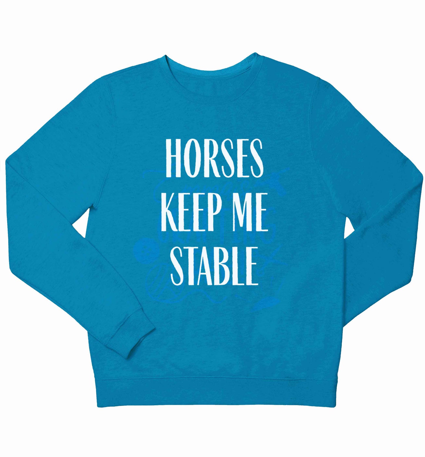 Horses keep me stable children's blue sweater 12-13 Years
