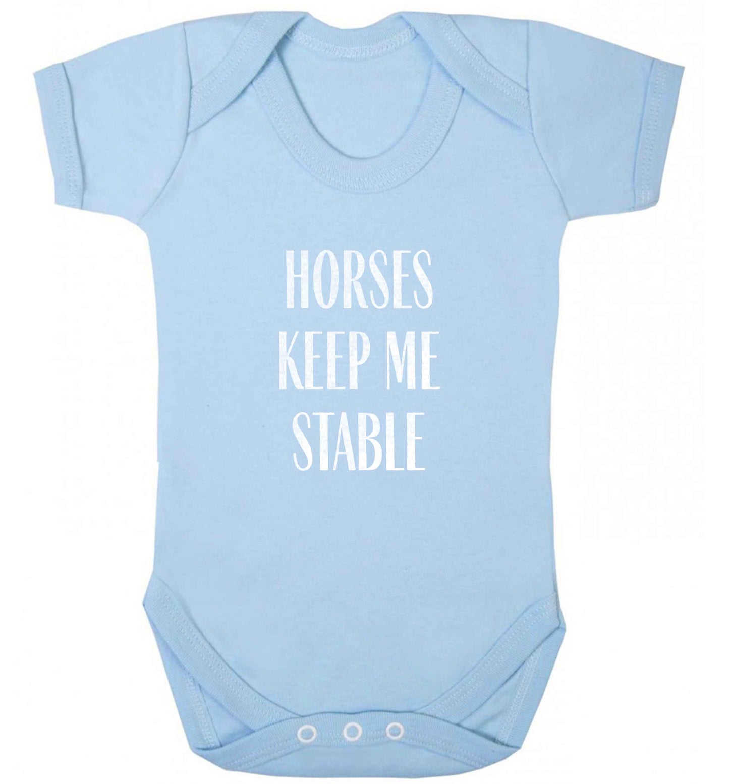 Horses keep me stable baby vest pale blue 18-24 months