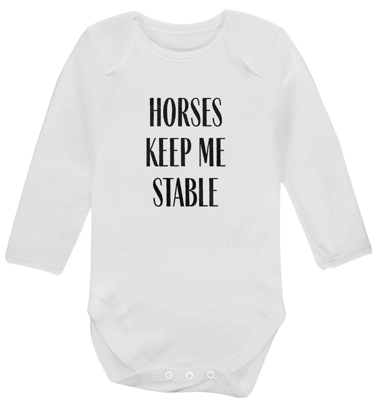 Horses keep me stable baby vest long sleeved white 6-12 months