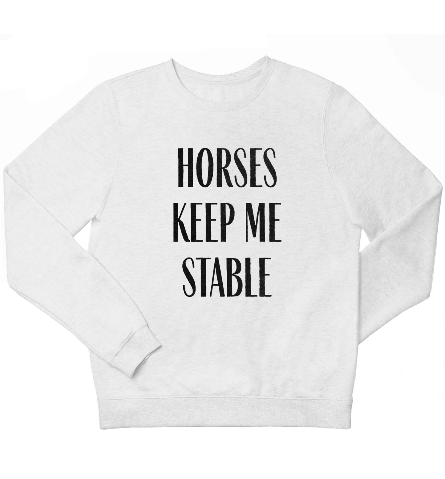 Horses keep me stable children's white sweater 12-13 Years