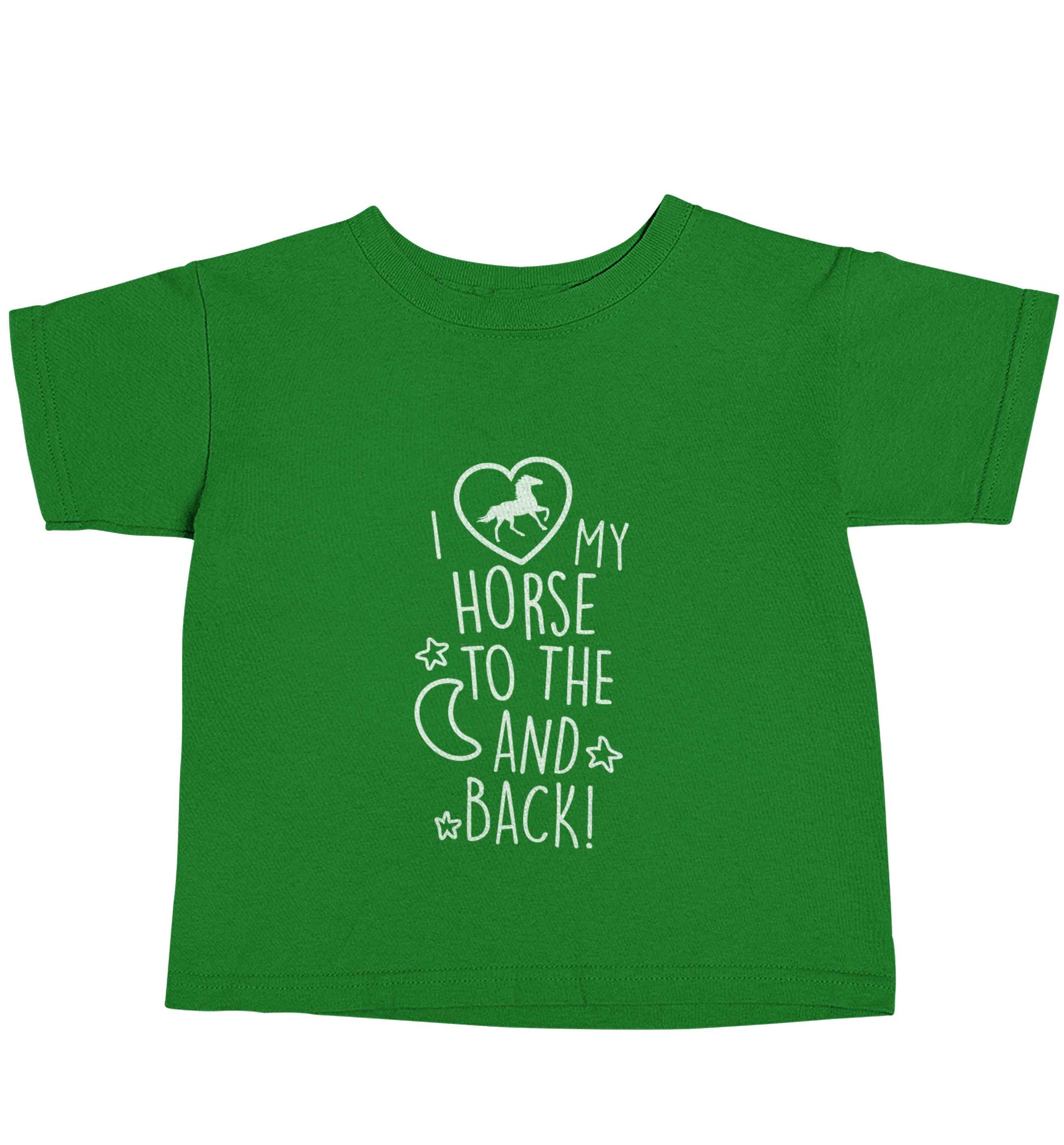 I love my horse to the moon and back green baby toddler Tshirt 2 Years