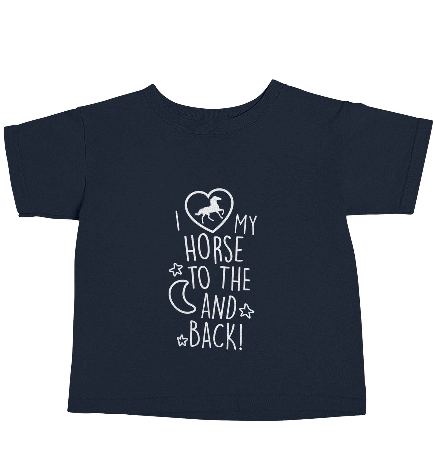 I love my horse to the moon and back navy baby toddler Tshirt 2 Years