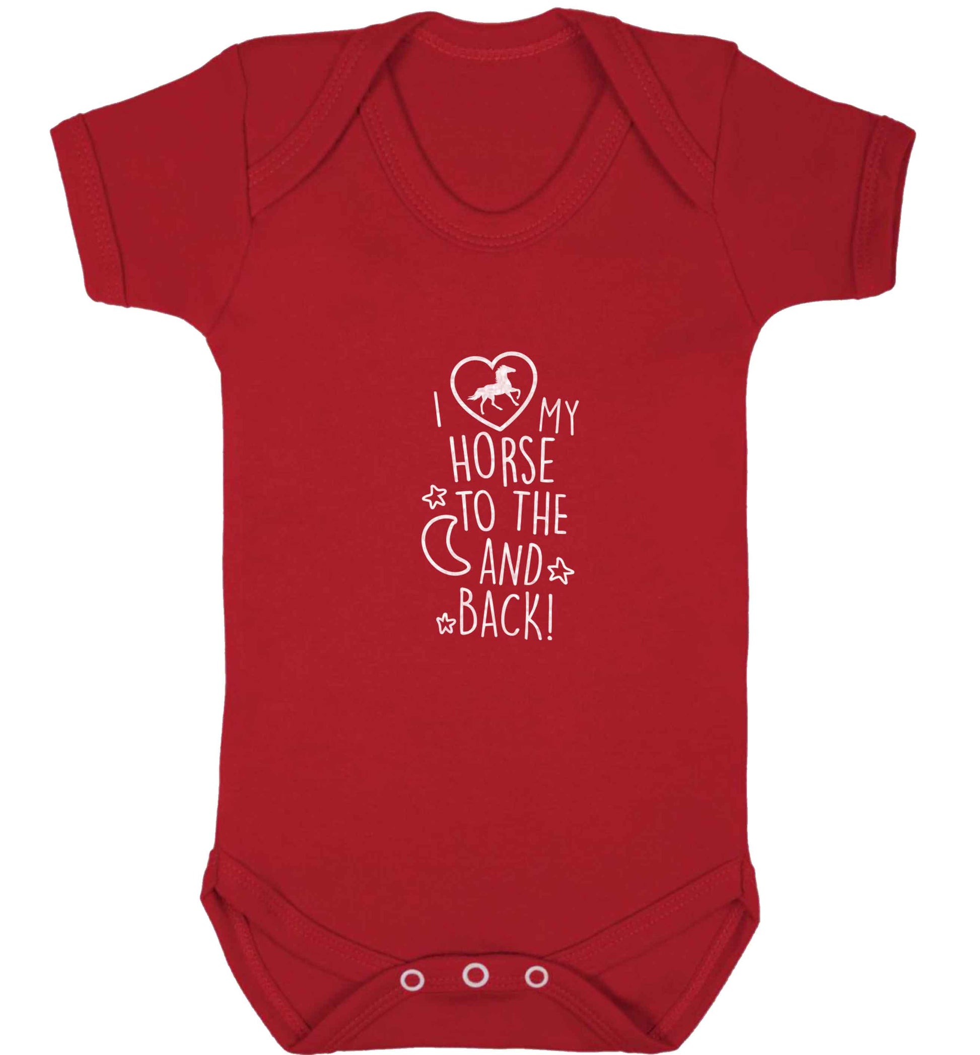 I love my horse to the moon and back baby vest red 18-24 months