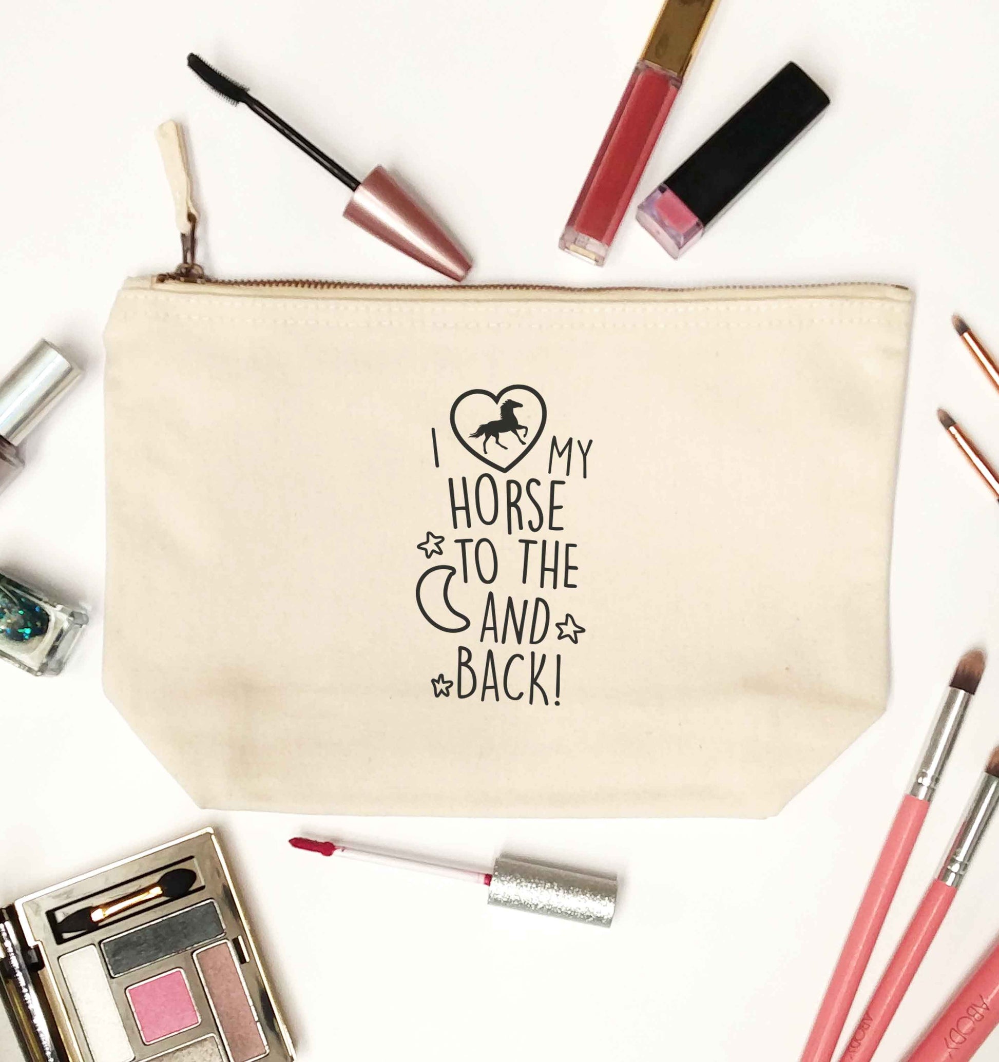 I love my horse to the moon and back natural makeup bag