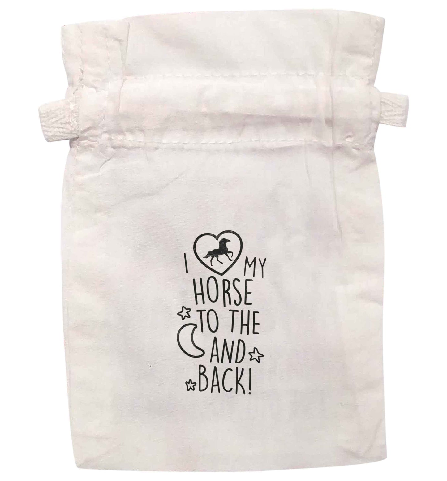 I love my horse to the moon and back | XS - L | Pouch / Drawstring bag / Sack | Organic Cotton | Bulk discounts available!