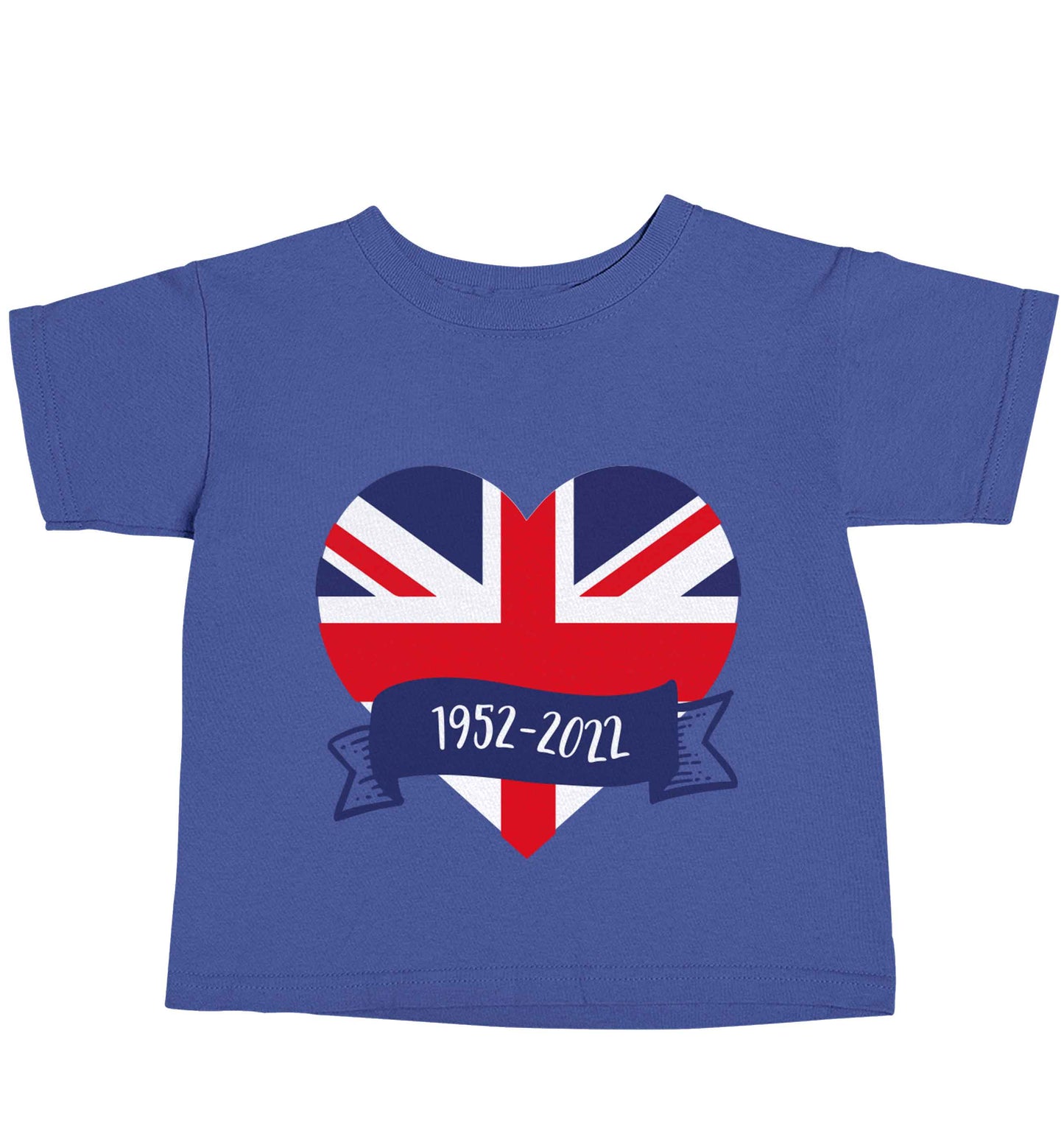 British flag heart Queens jubilee blue baby toddler Tshirt 2 Years