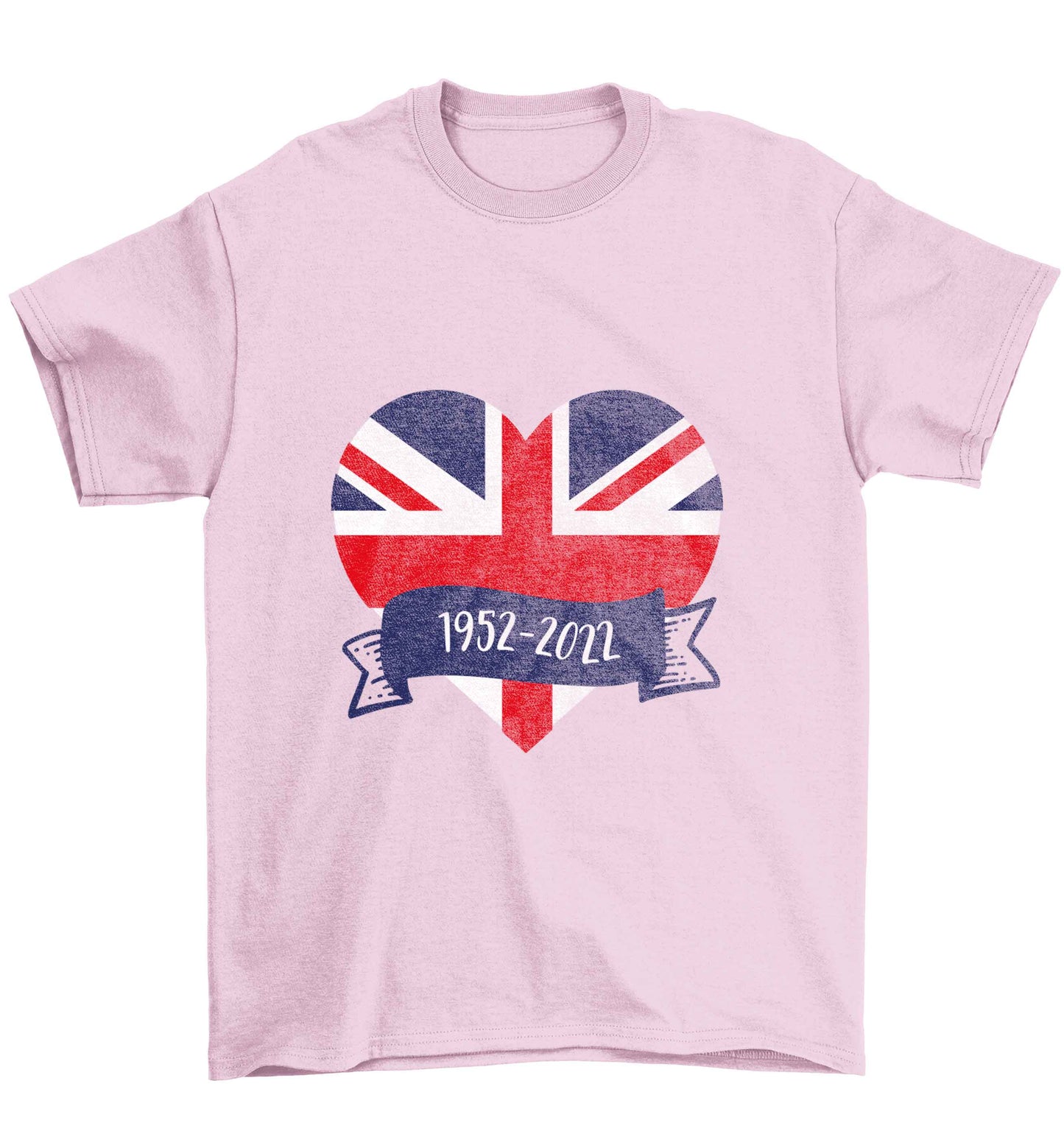 British flag heart Queens jubilee Children's light pink Tshirt 12-13 Years