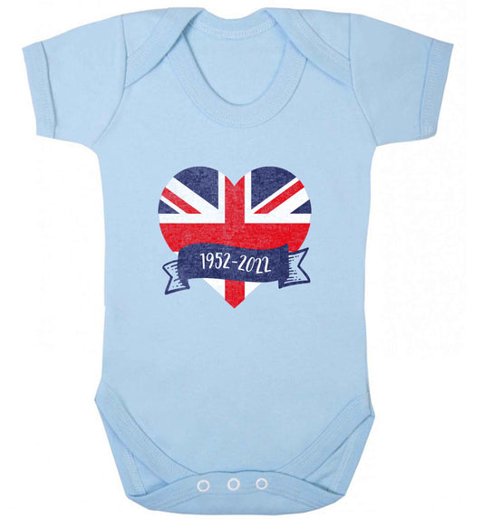 British flag heart Queens jubilee baby vest pale blue 18-24 months