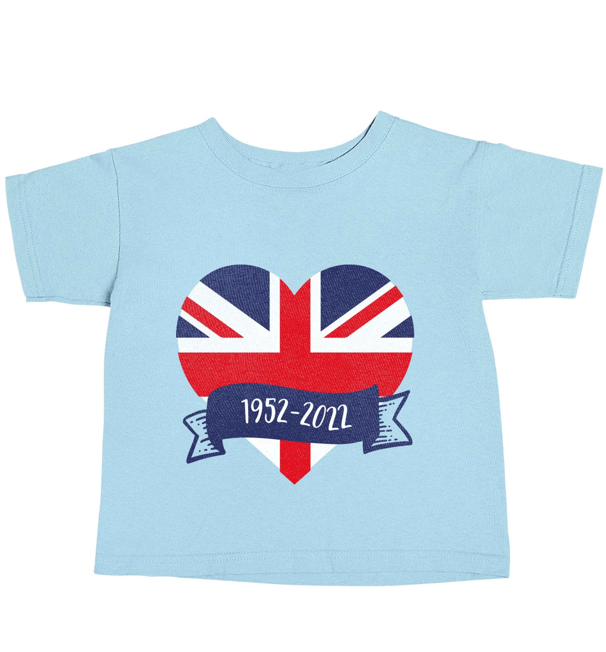 British flag heart Queens jubilee light blue baby toddler Tshirt 2 Years