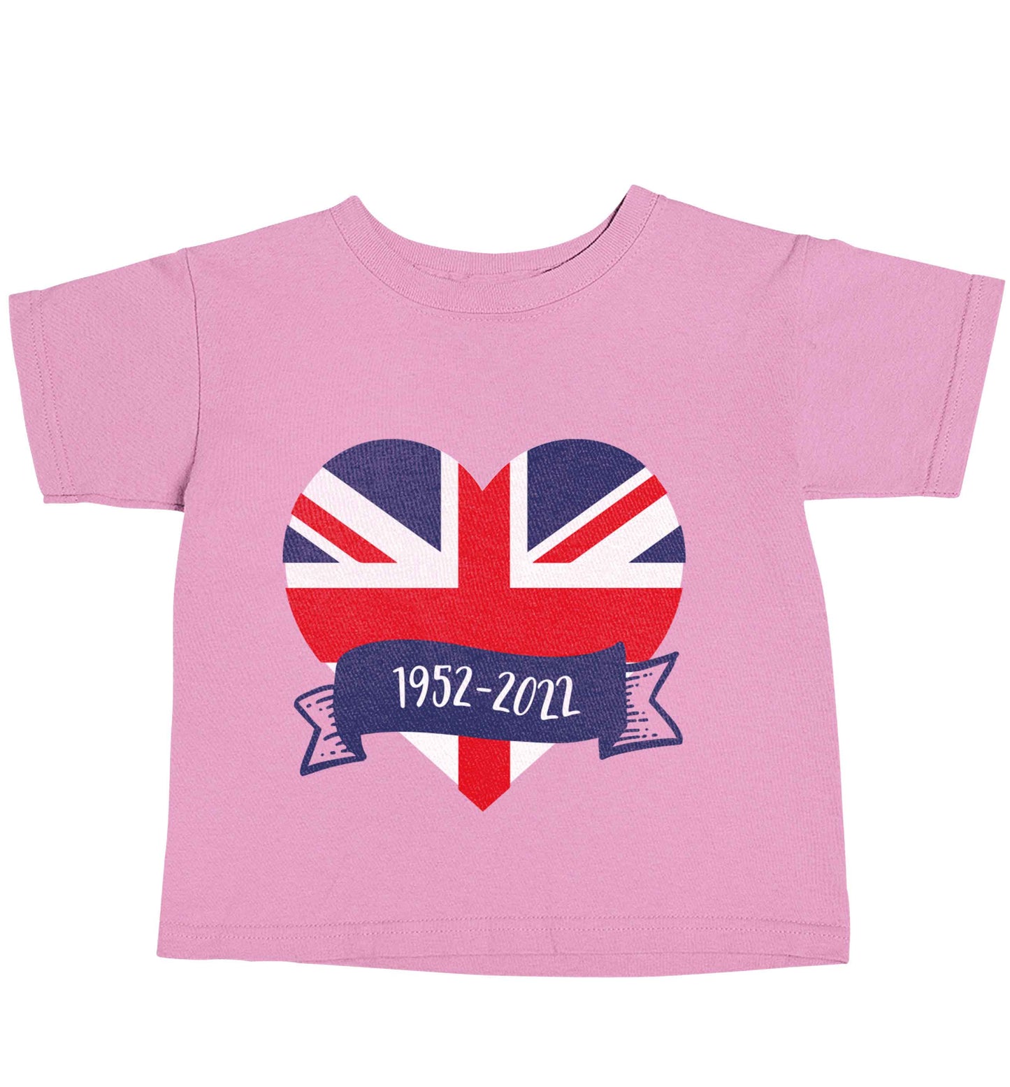 British flag heart Queens jubilee light pink baby toddler Tshirt 2 Years