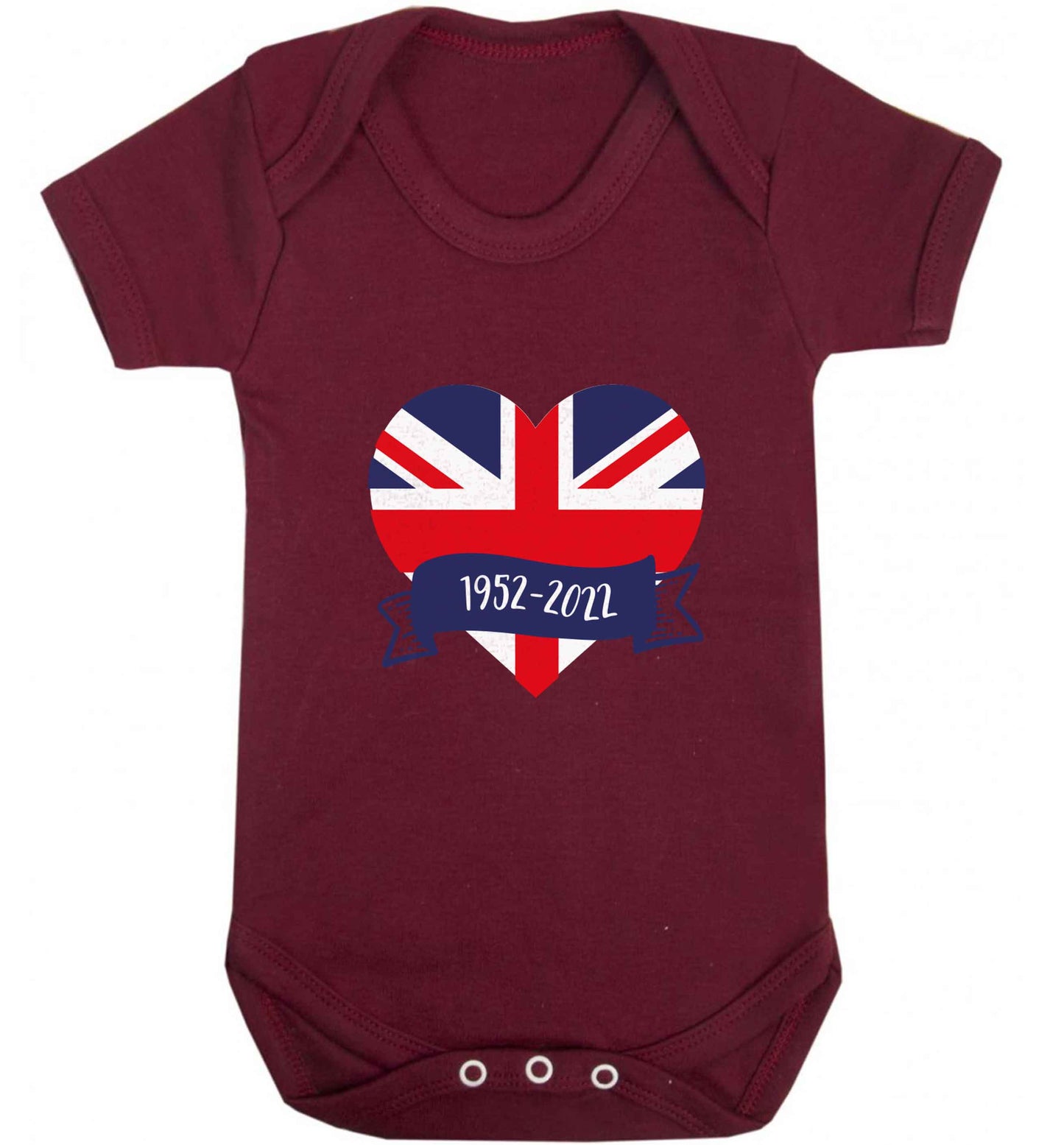 British flag heart Queens jubilee baby vest maroon 18-24 months