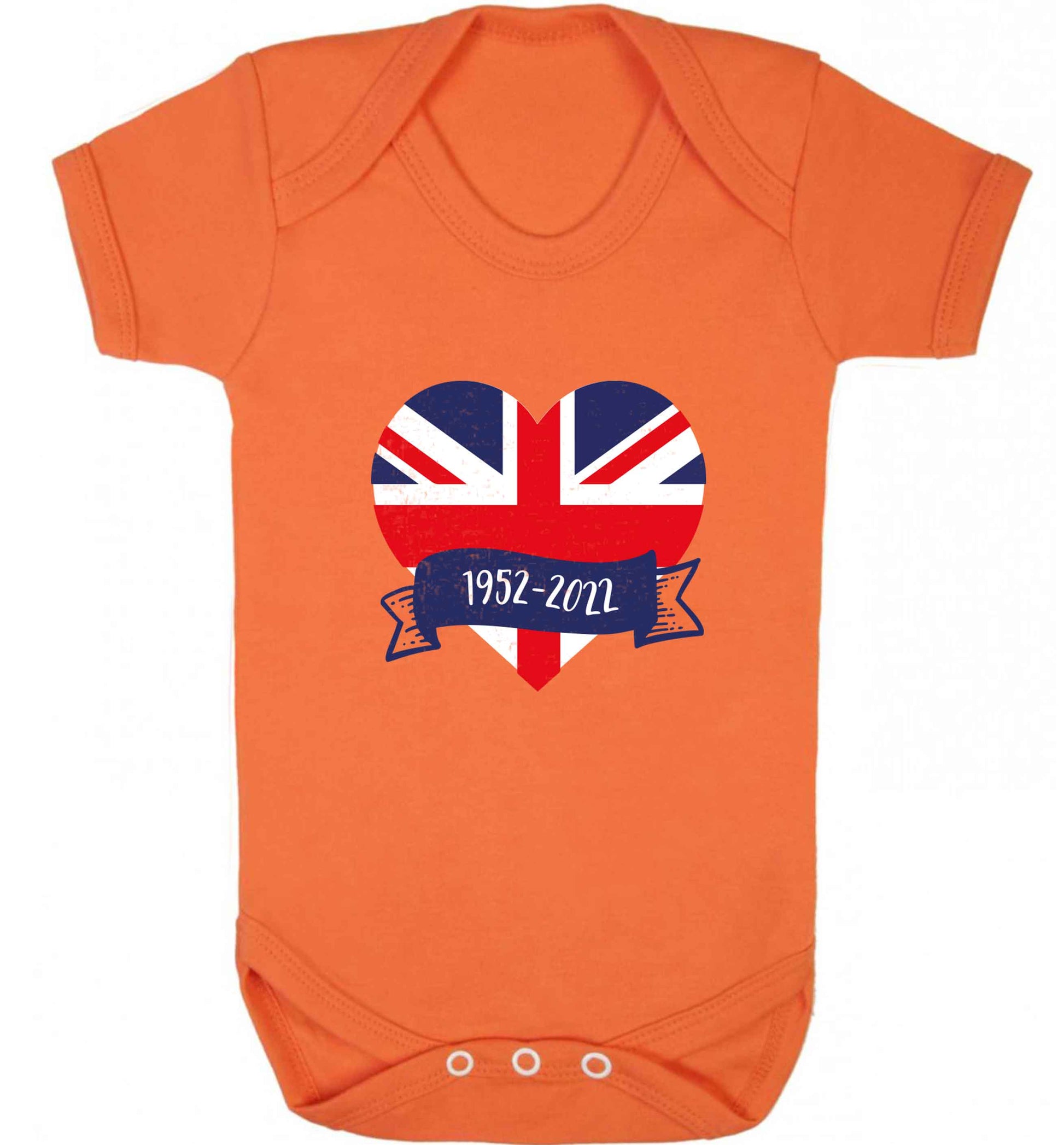 British flag heart Queens jubilee baby vest orange 18-24 months