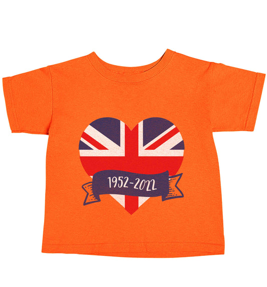 British flag heart Queens jubilee orange baby toddler Tshirt 2 Years