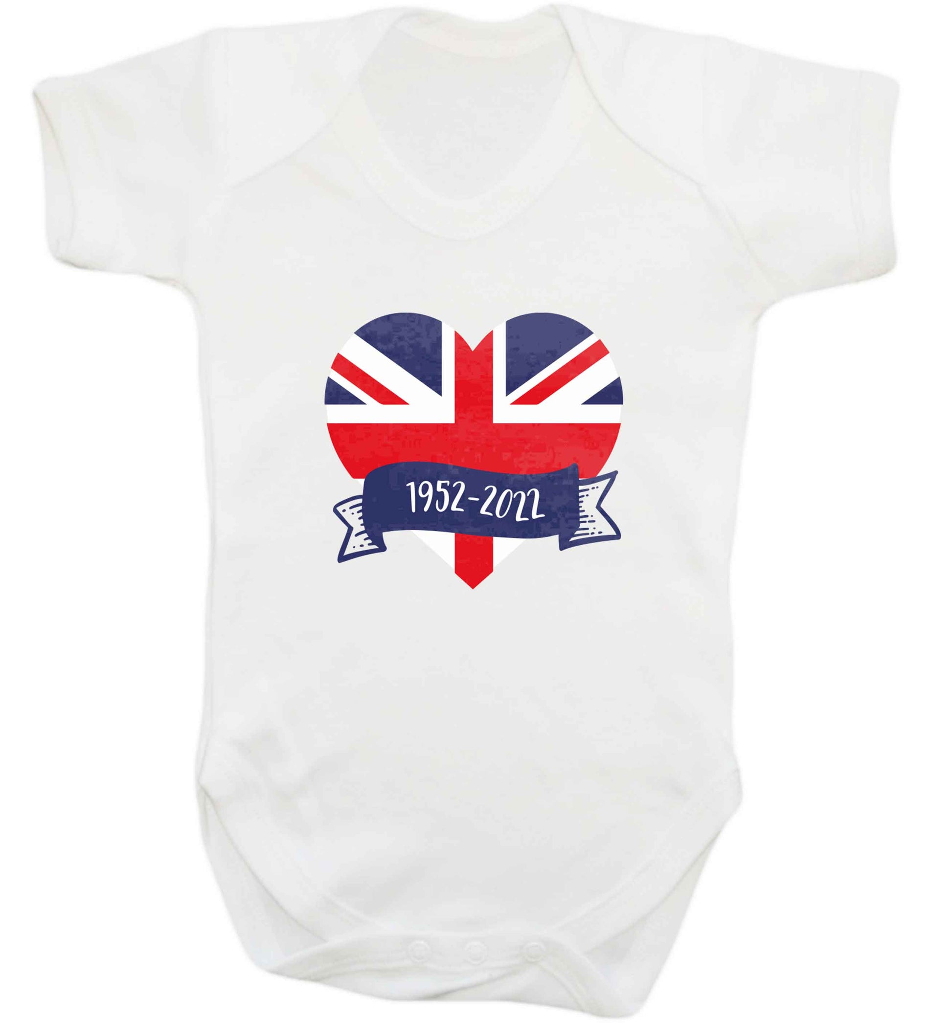 British flag heart Queens jubilee baby vest white 18-24 months