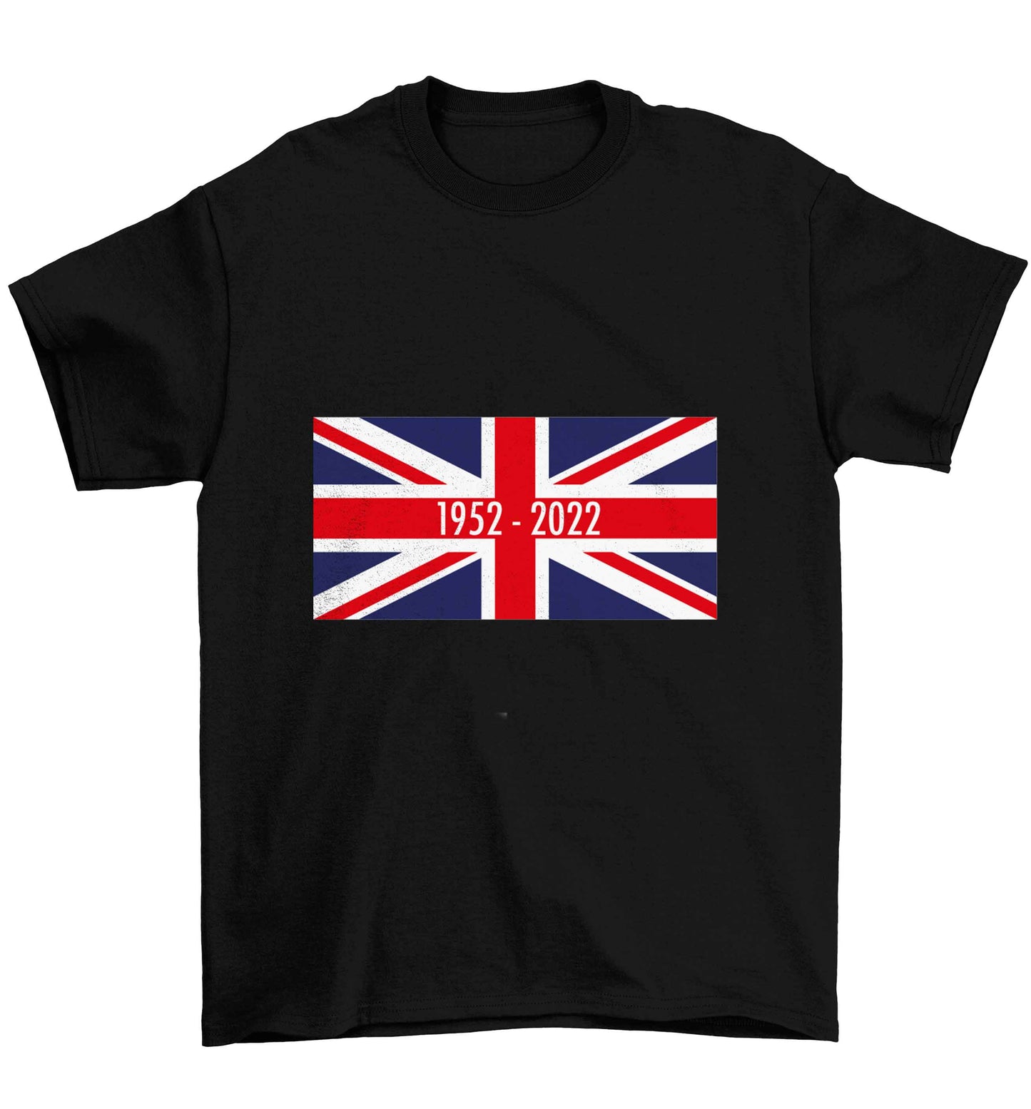 British flag Queens jubilee Children's black Tshirt 12-13 Years
