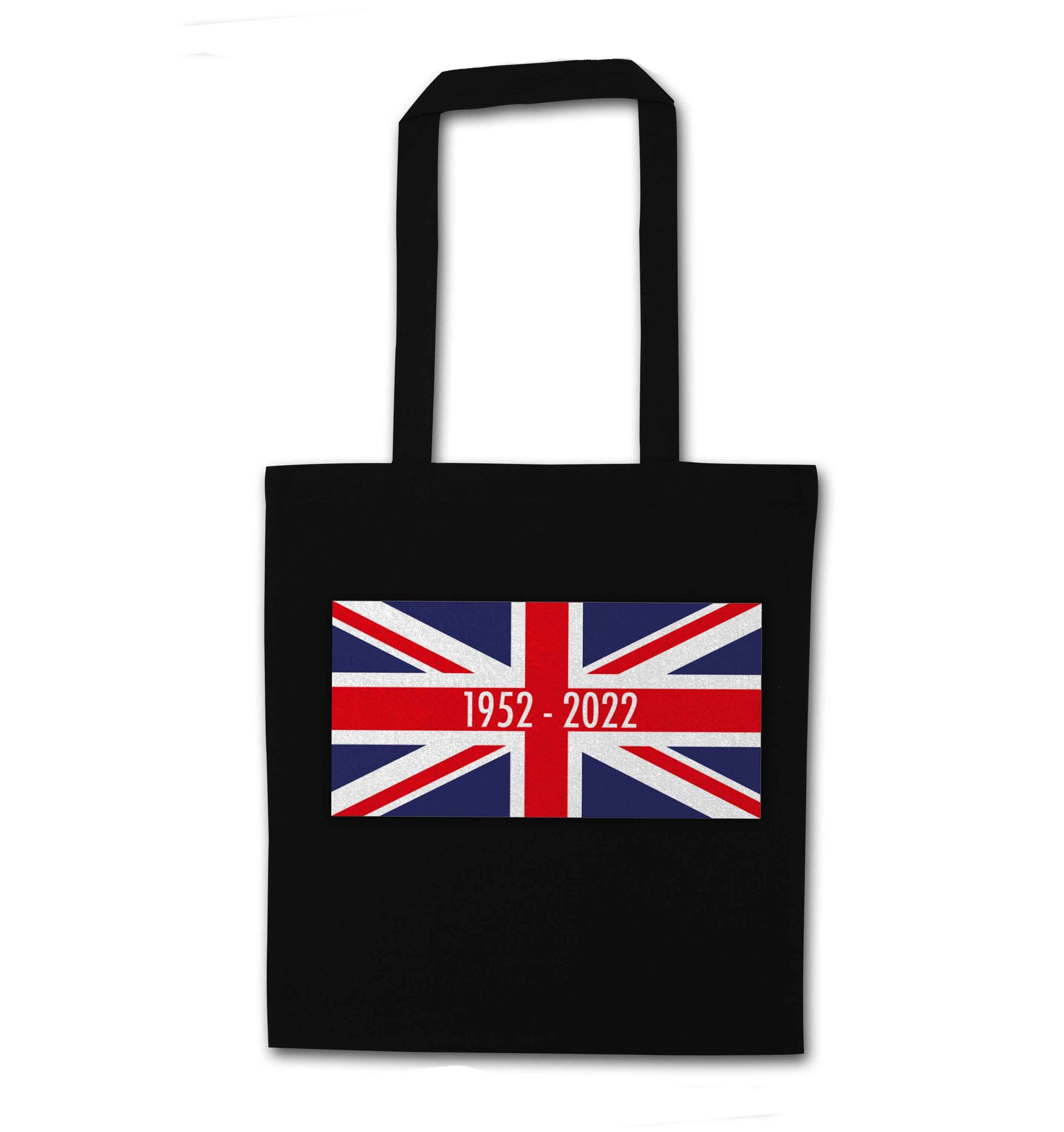 British flag Queens jubilee black tote bag