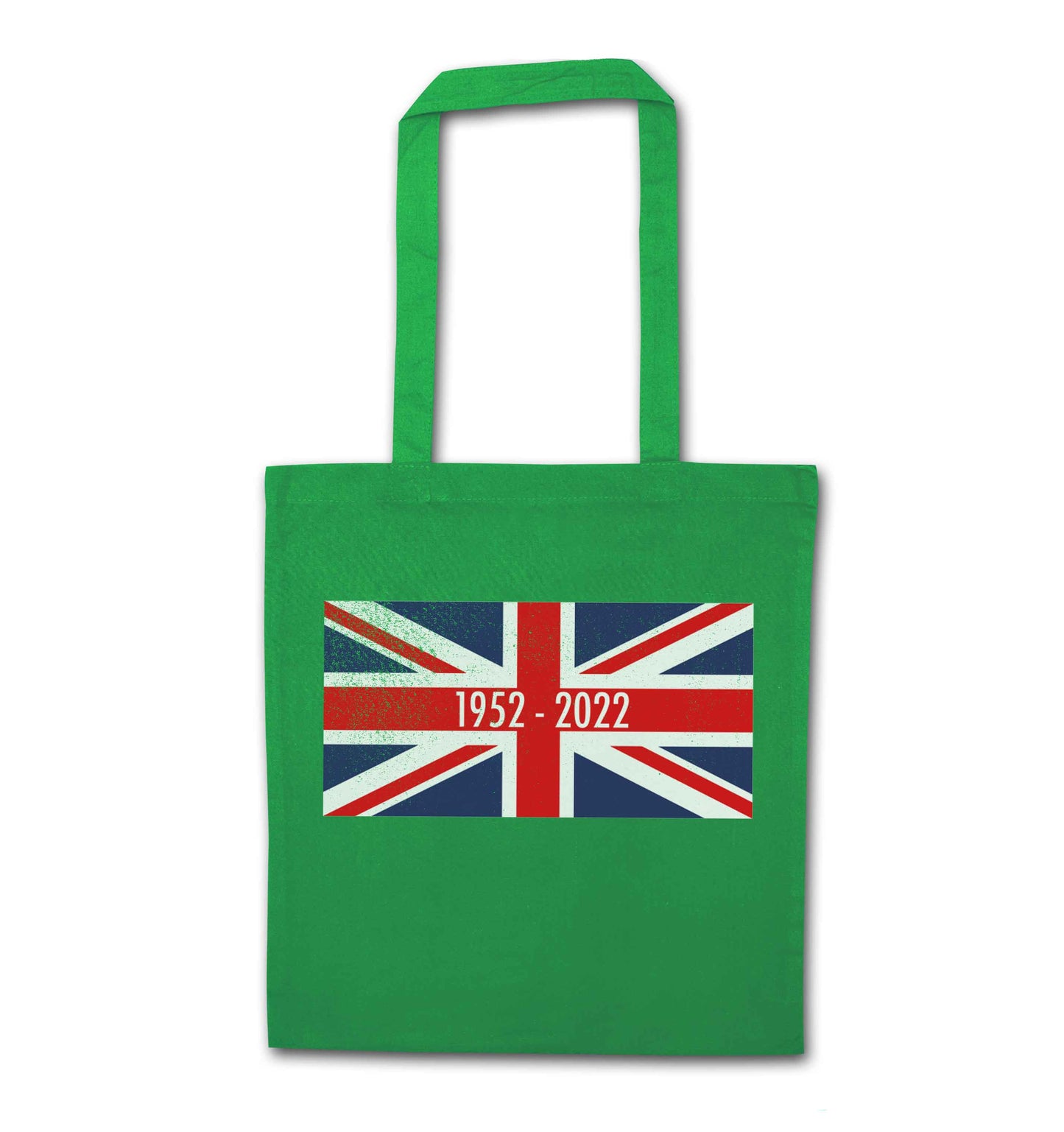 British flag Queens jubilee green tote bag