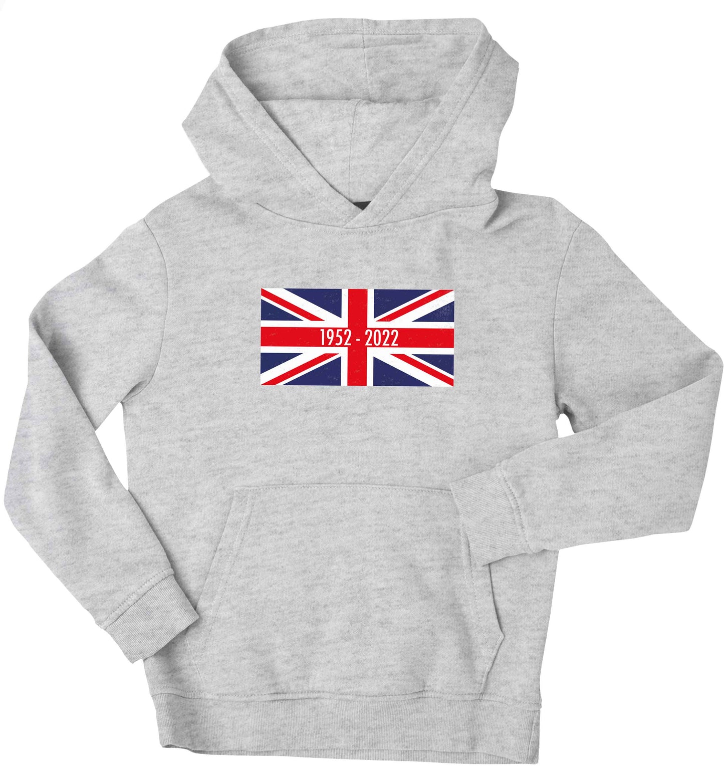 British flag Queens jubilee children's grey hoodie 12-13 Years