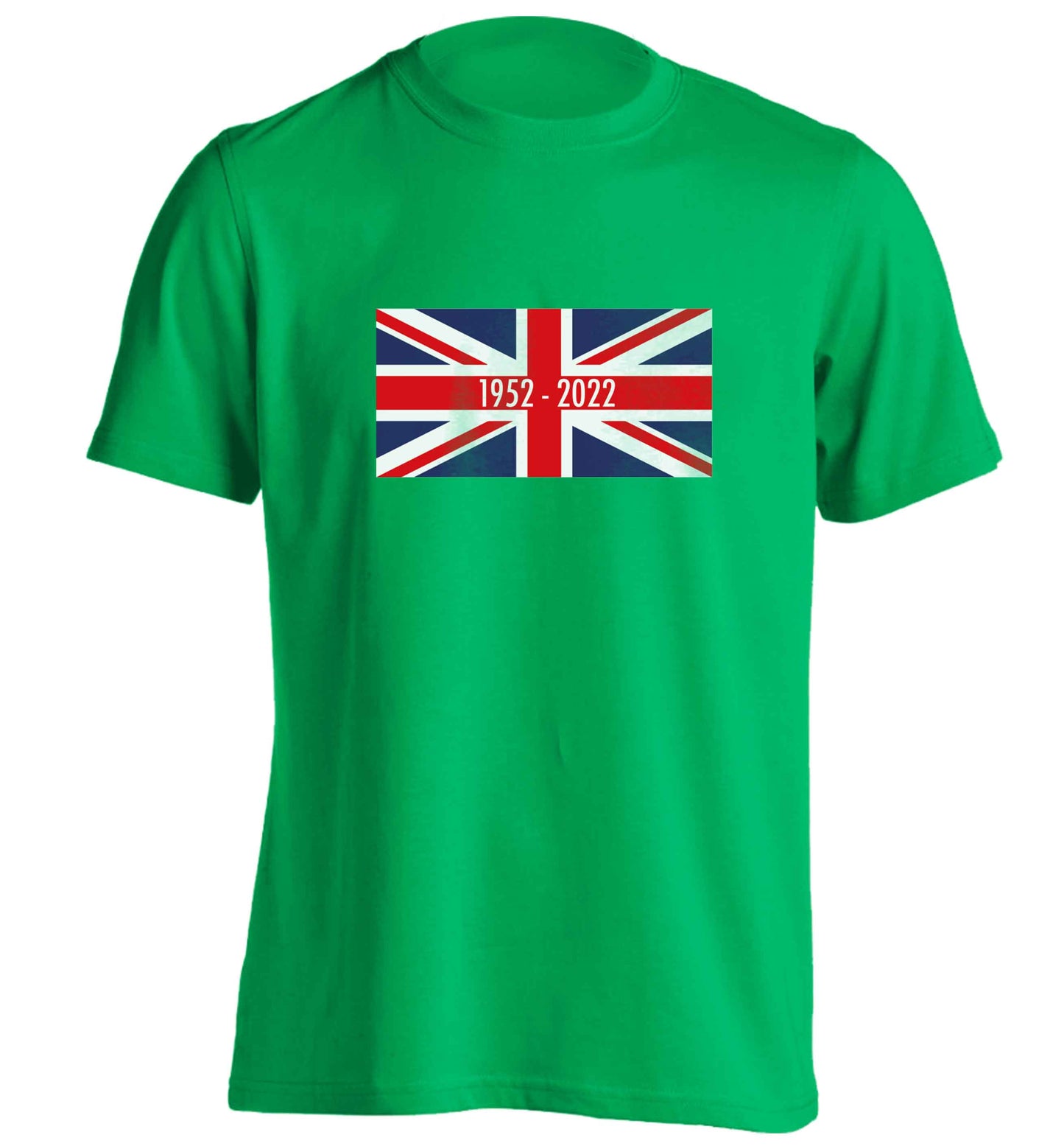 British flag Queens jubilee adults unisex green Tshirt 2XL