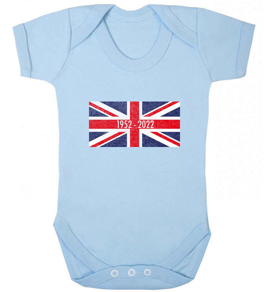 British flag Queens jubilee baby vest pale blue 18-24 months