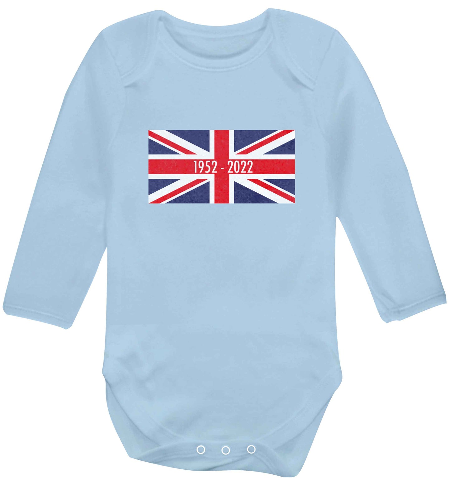 British flag Queens jubilee baby vest long sleeved pale blue 6-12 months