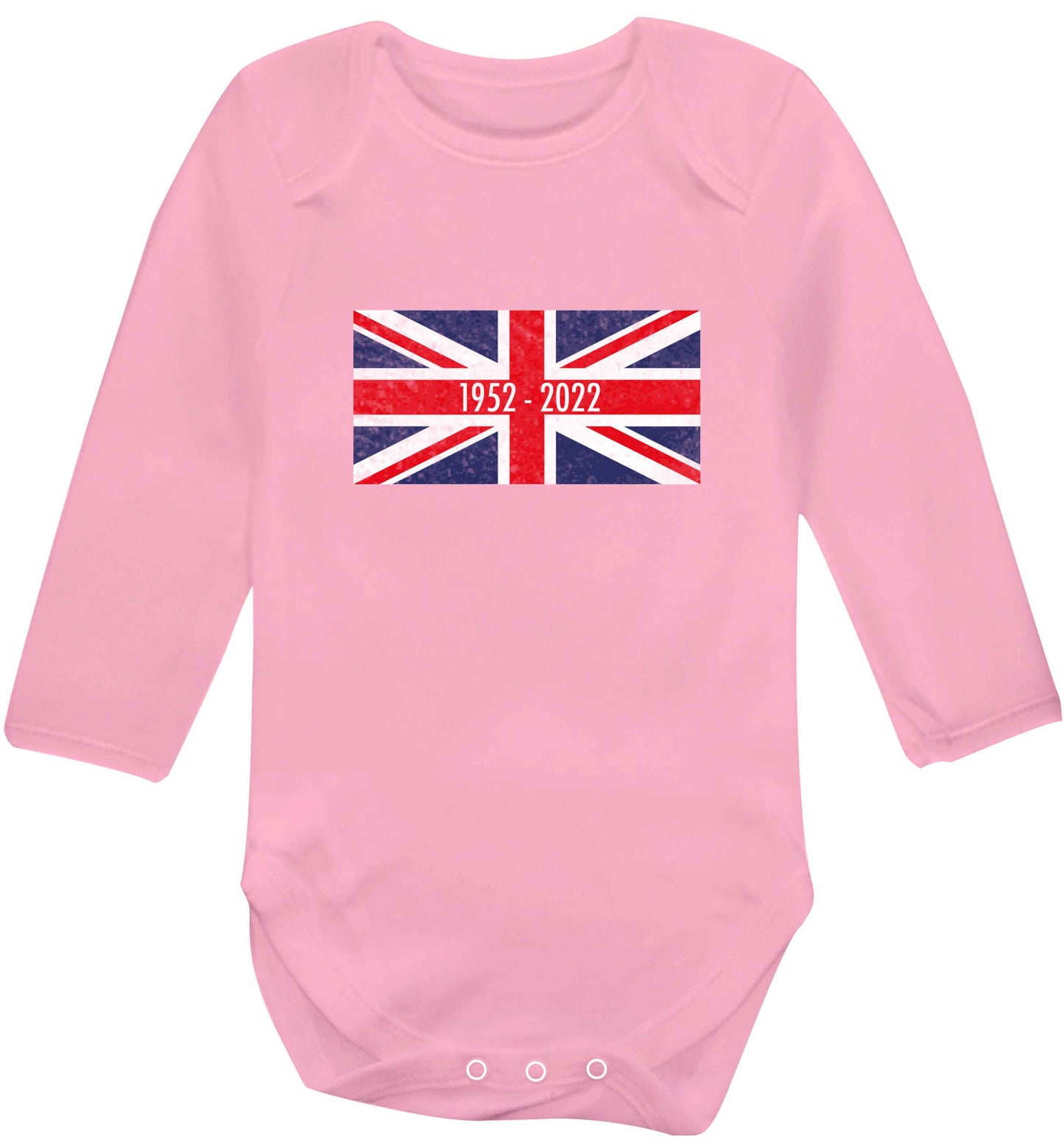 British flag Queens jubilee baby vest long sleeved pale pink 6-12 months