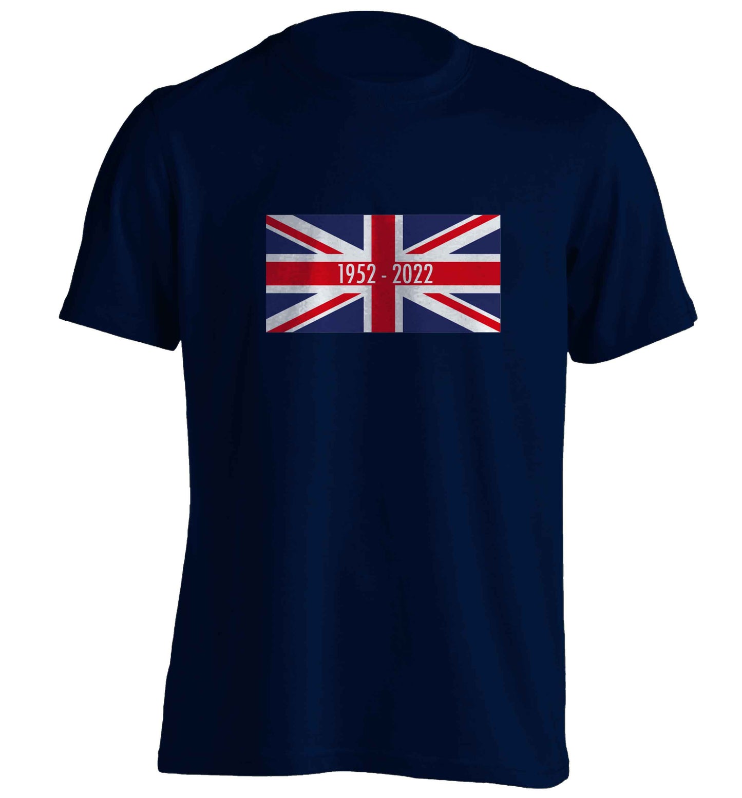 British flag Queens jubilee adults unisex navy Tshirt 2XL