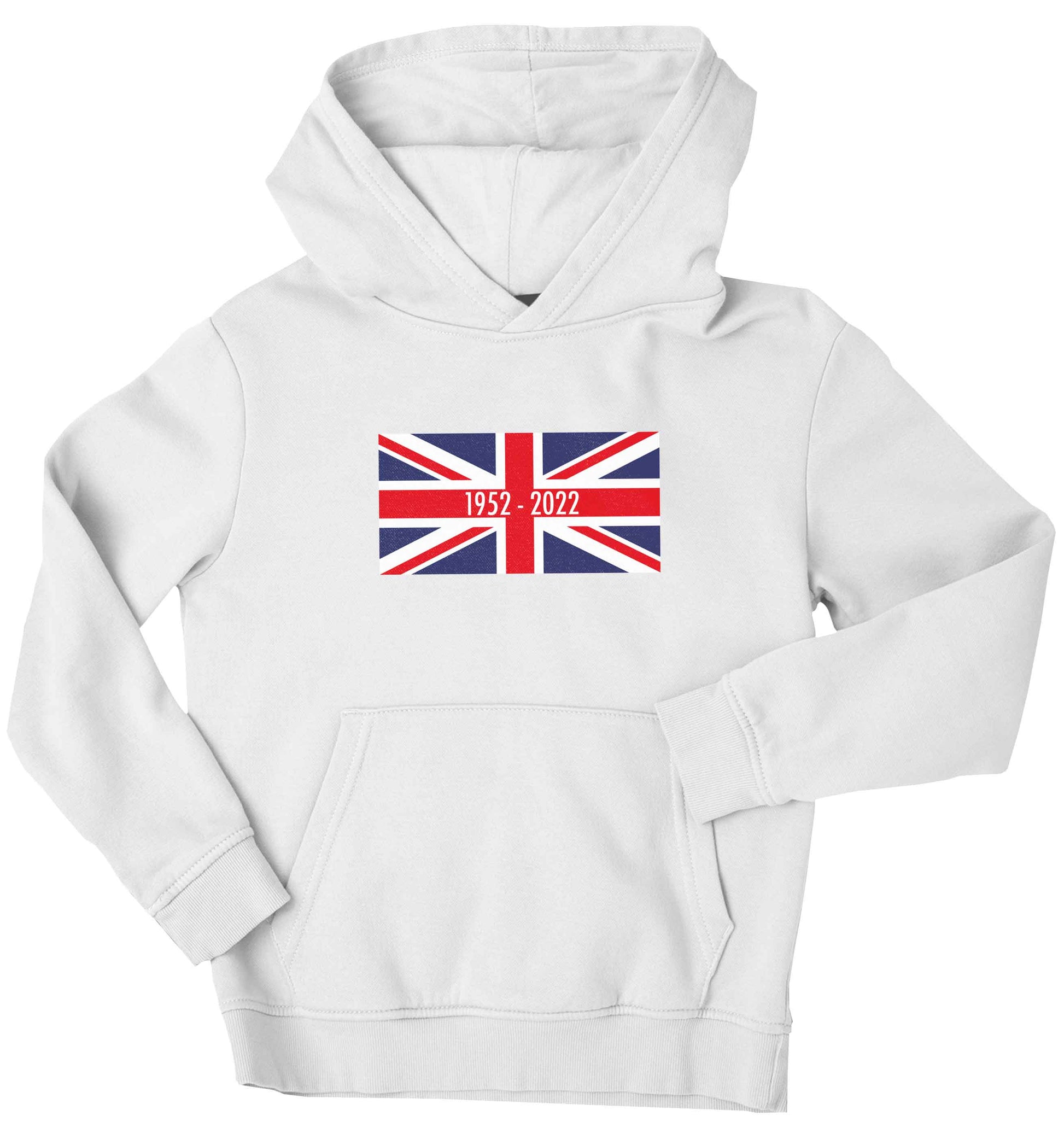 British flag Queens jubilee children's white hoodie 12-13 Years