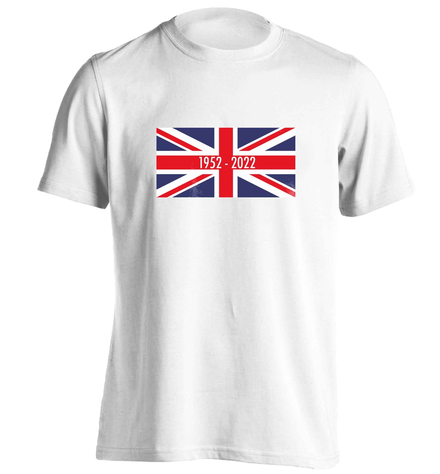 British flag Queens jubilee adults unisex white Tshirt 2XL