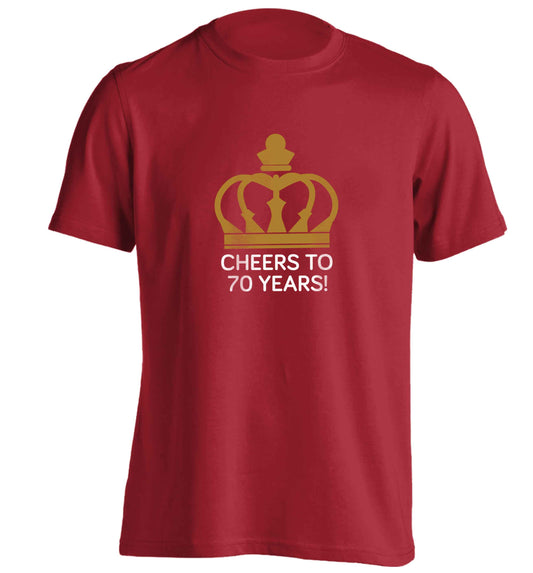 Cheers to 70 years! adults unisex red Tshirt 2XL